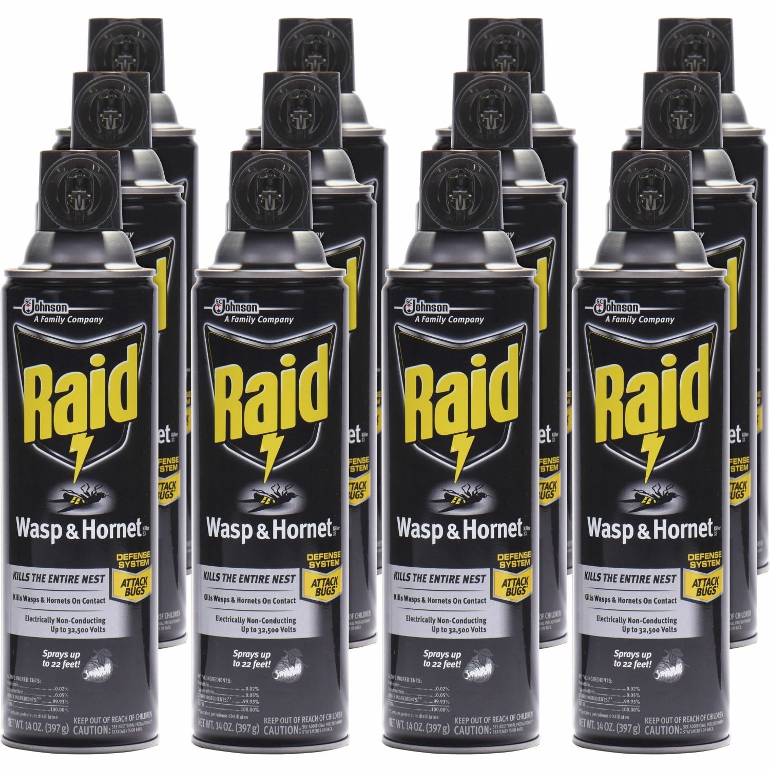 Raid Wasp and Hornet Killer 33 - Spray - Kills Wasp, Hornet, Mud Dauber, Yellow Jacket - 14 fl oz - White - 12 / Carton - Image 6