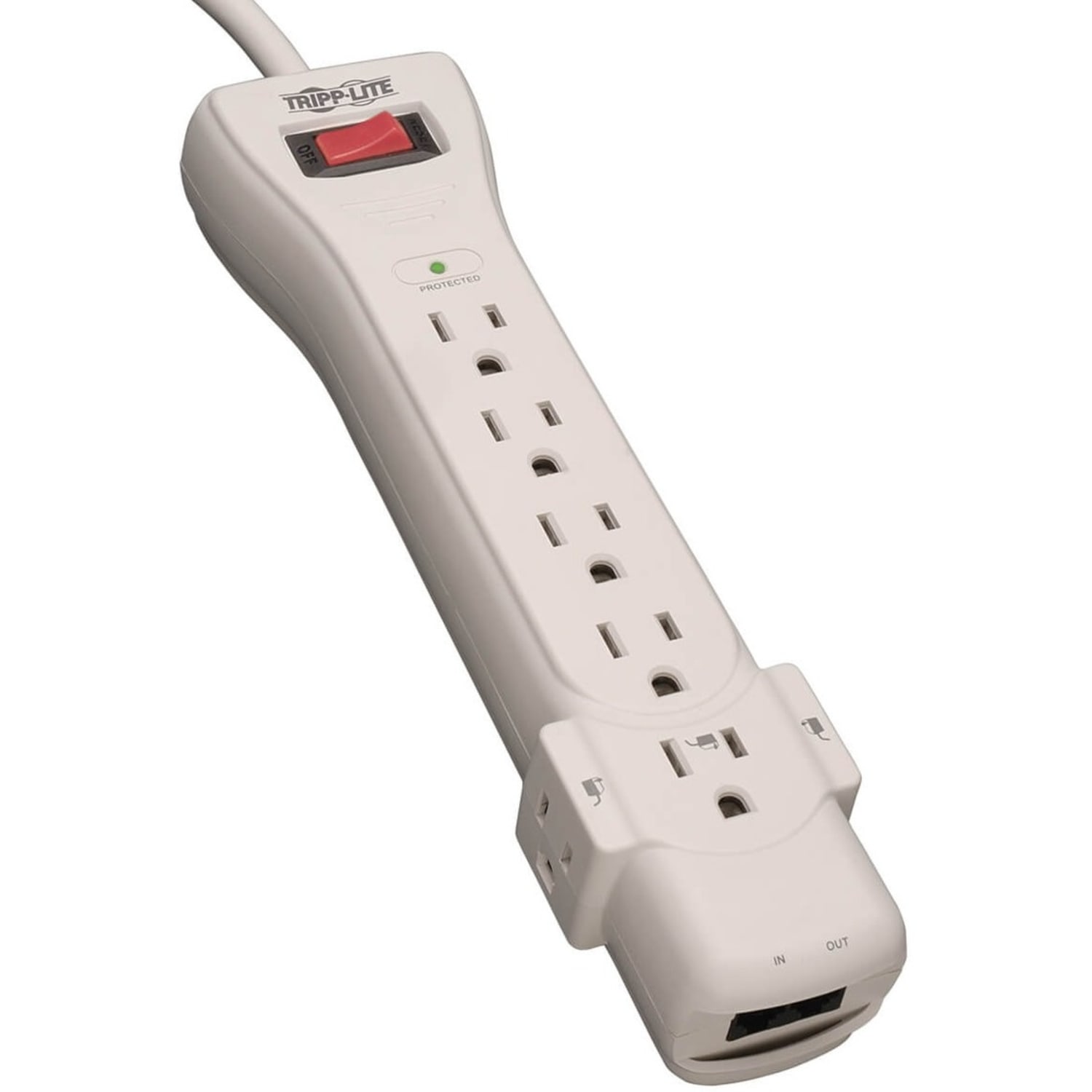 Eaton Tripp Lite Series Surge Protector Power Strip 120V 7 Outlet RJ11 6ft Cord 1080 Joules - Surge protector - SUPER6TEL