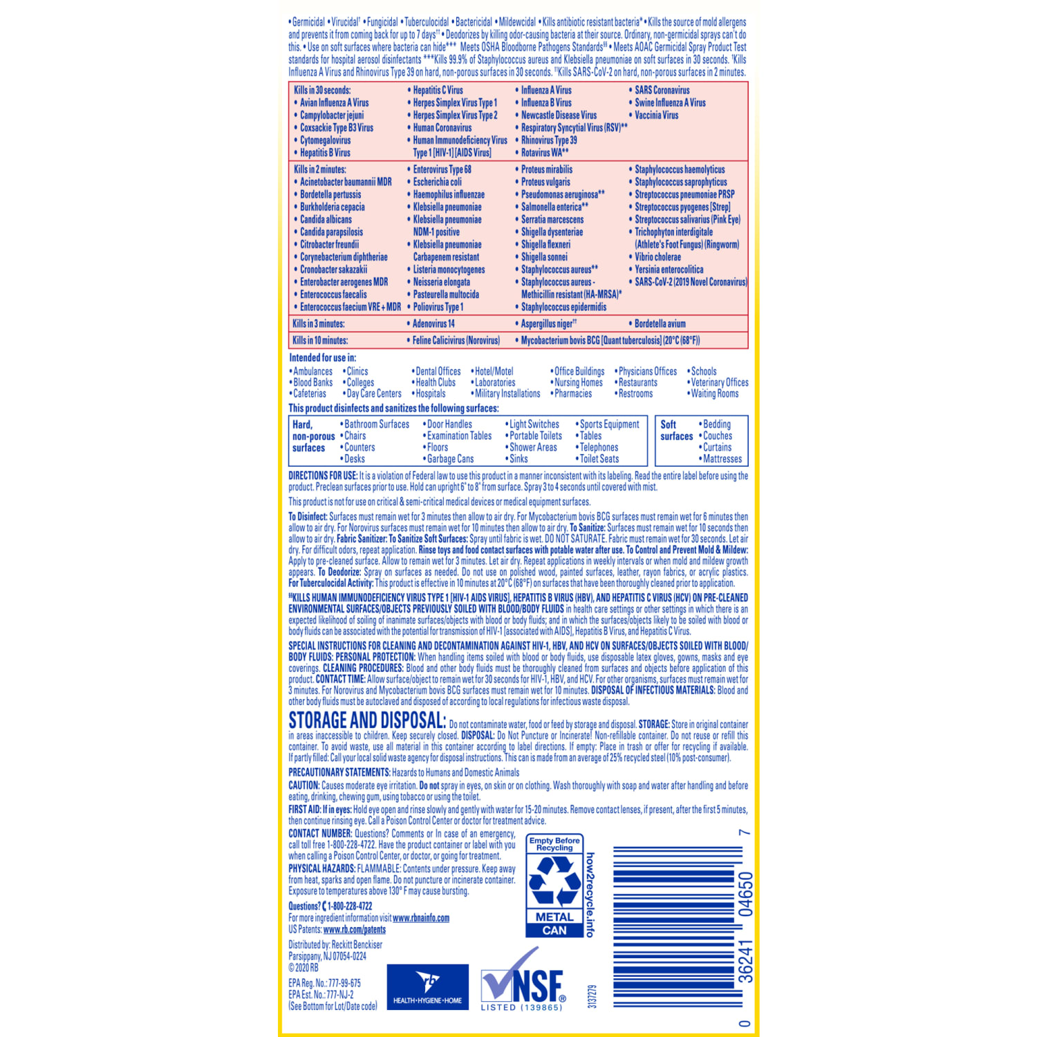 Lysol Professional Disinfectant Spray, Original Scent, 19 Oz Bottle, Case Of 12 - Image 6