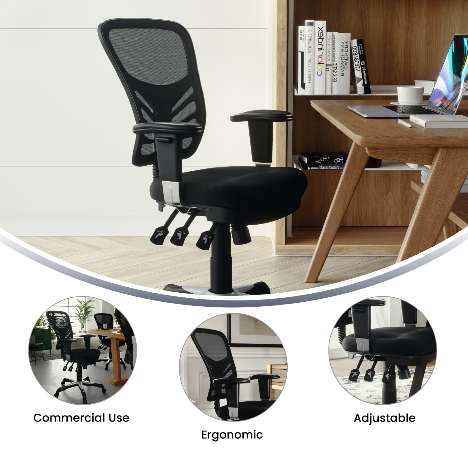 Flash Furniture Nicholas MidBack Black Mesh Multifunction Executive Swivel Ergonomic Office Chair with Adjustable Arms Black PopularChairscom Flash Furniture Nicholas Mid Back Black Mesh Multifunction Executive Swivel Ergonomic Office Chair with Adjustable Arms Black PopularChairscom