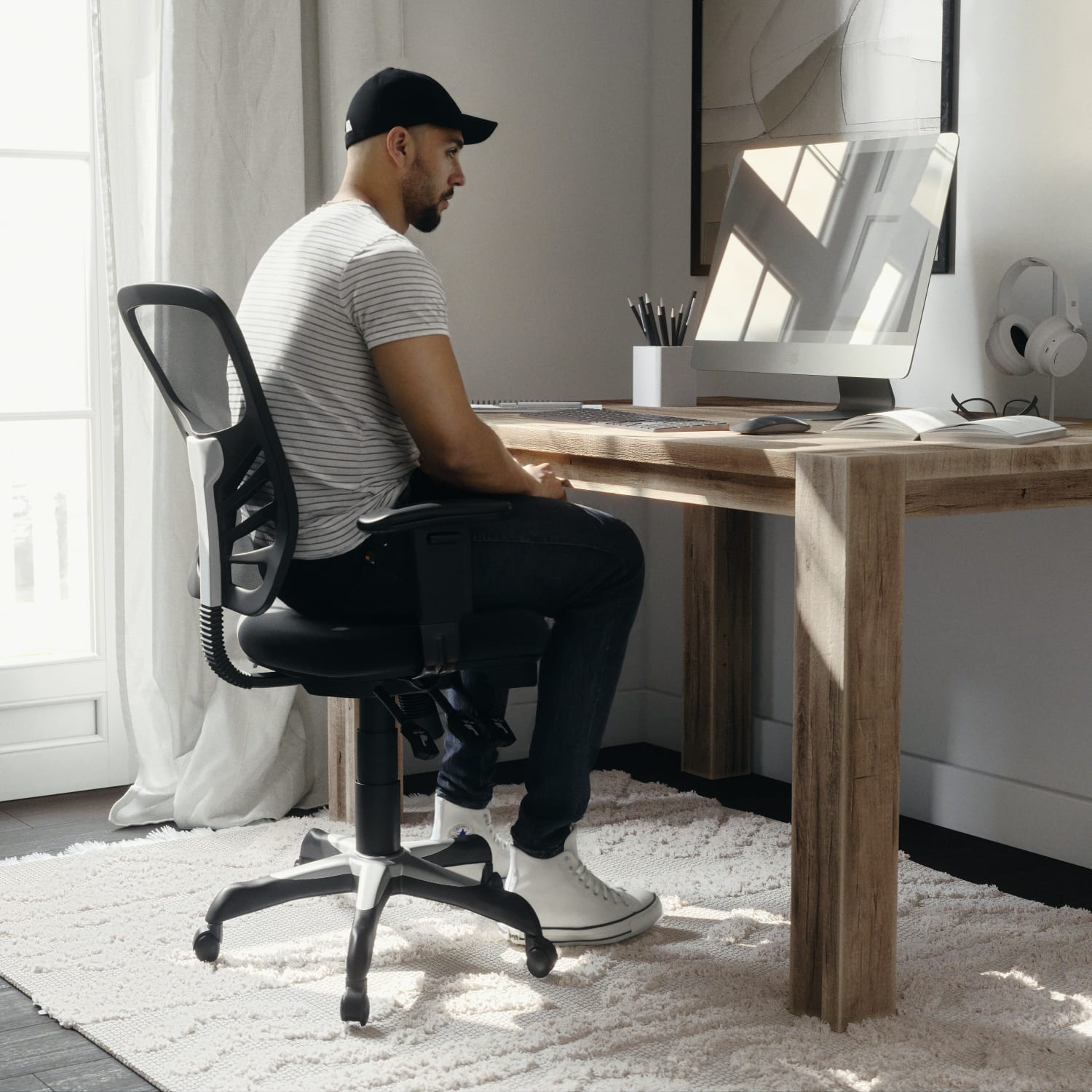 Flash Furniture Nicholas MidBack Black Mesh Multifunction Executive Swivel Ergonomic Office Chair with Adjustable Arms Black PopularChairscom Flash Furniture Nicholas Mid Back Black Mesh Multifunction Executive Swivel Ergonomic Office Chair with Adjustable Arms Black PopularChairscom