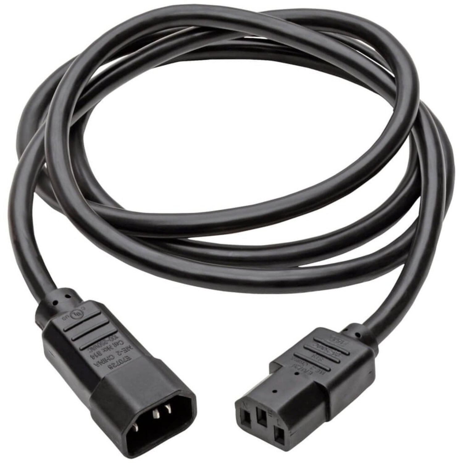 Eaton Tripp Lite Series Heavy-Duty PDU Power Cord, C13 to C14 - 15A, 250V, 14 AWG, 6 ft. (1.83 m), Black - P005006 - Image 3