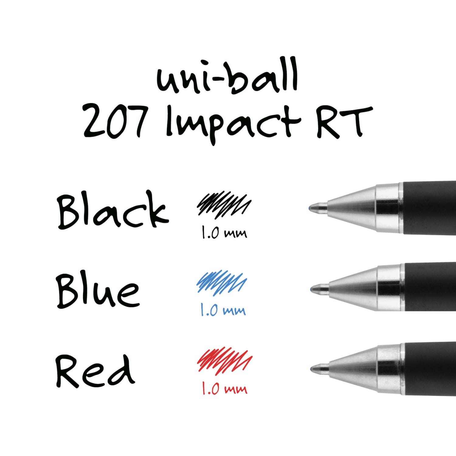 uni-ball 207 Impact RT Gel Pen Refills, Bold Point, 1.0 mm, Blue, Pack Of 2 Refills - Image 5