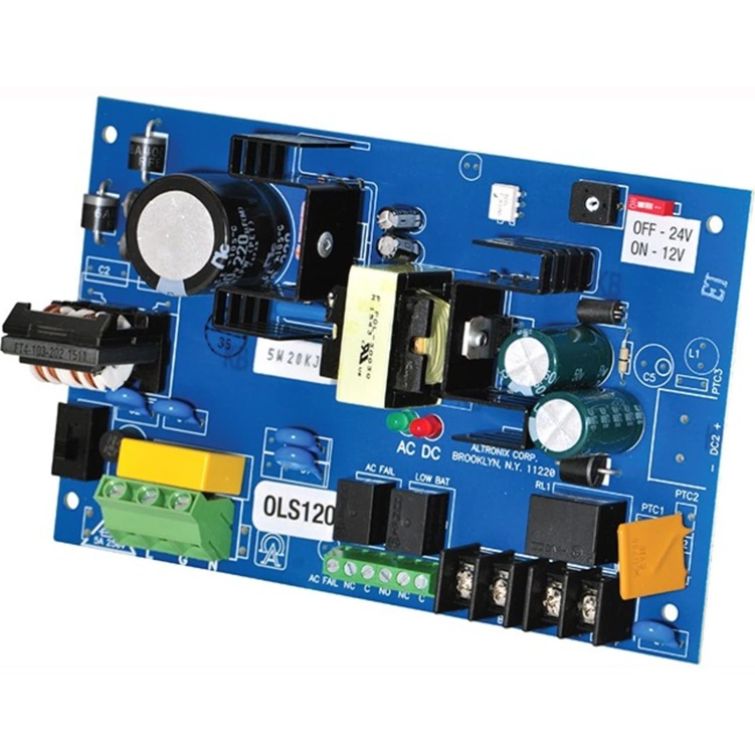 Altronix OLS120 Proprietary Power Supply - 110 V AC, 220 V AC Input - 12 V DC, 24 V DC Output - Image 3