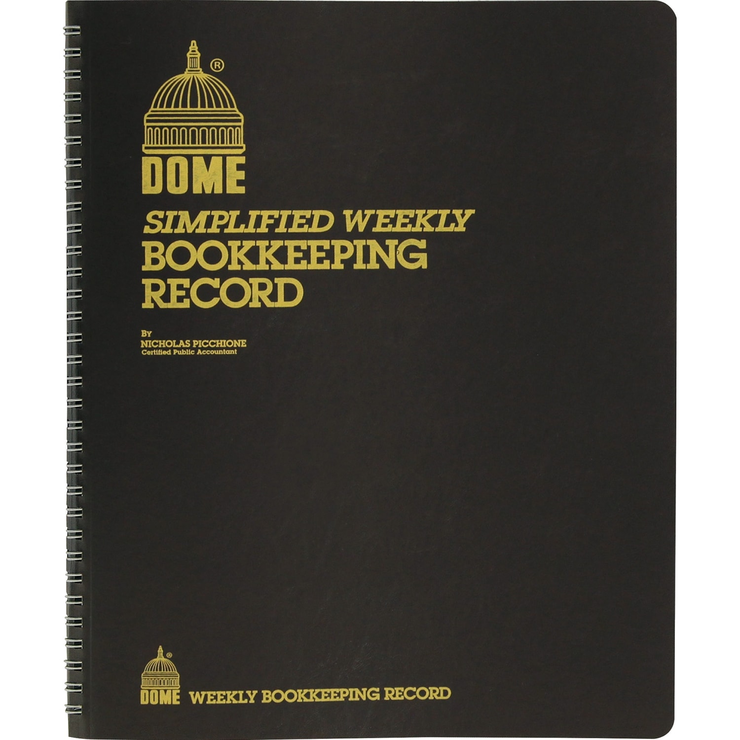 Dome Bookkeeping Record Book - 128 Sheet(s) - Wire Bound - 8.75in x 11.25in Sheet Size - Brown Cover - Recycled - 1 Each - Image 3