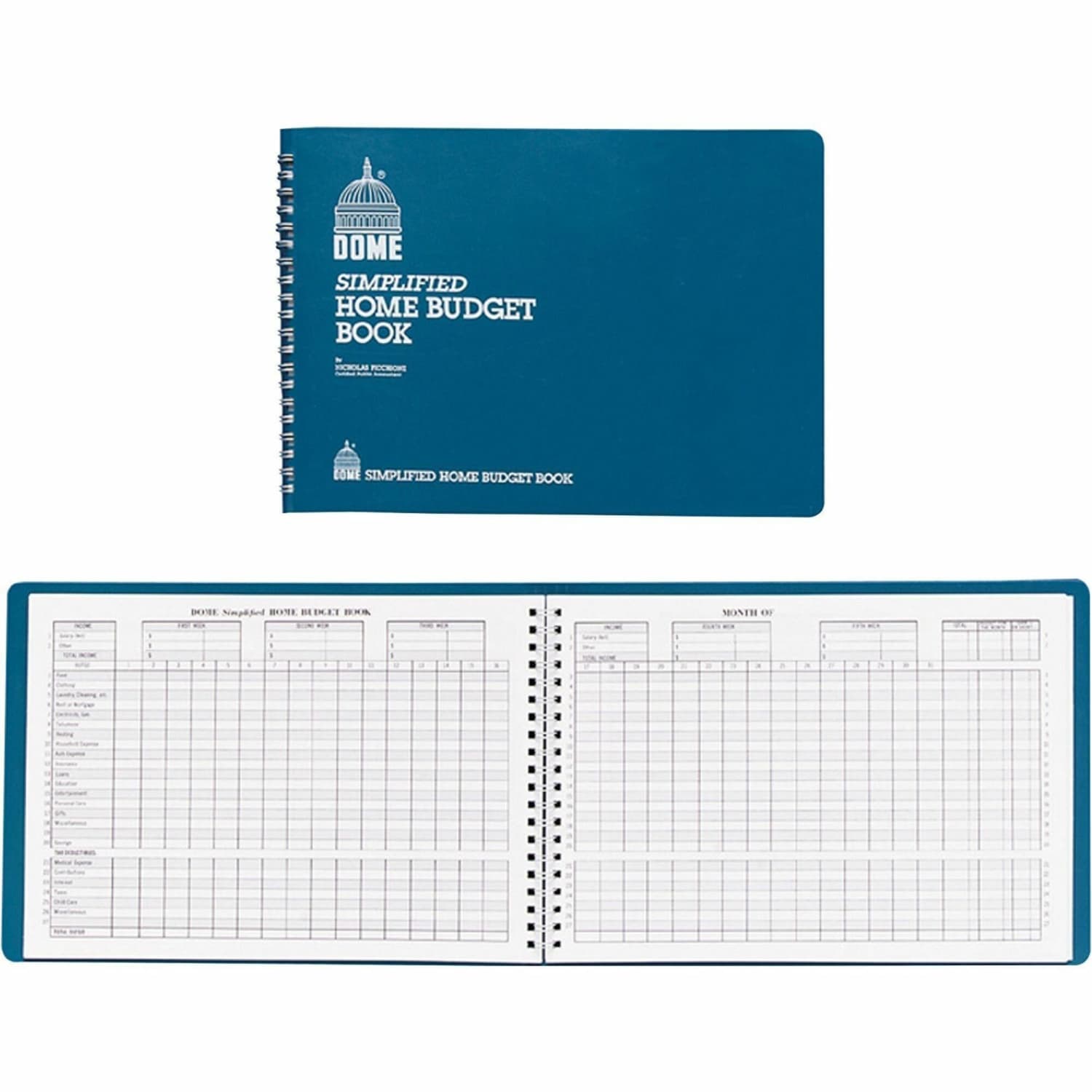 Dome Simplified Home Budget Book, 7 1/2in x 10 1/2in, Teal - Image 3