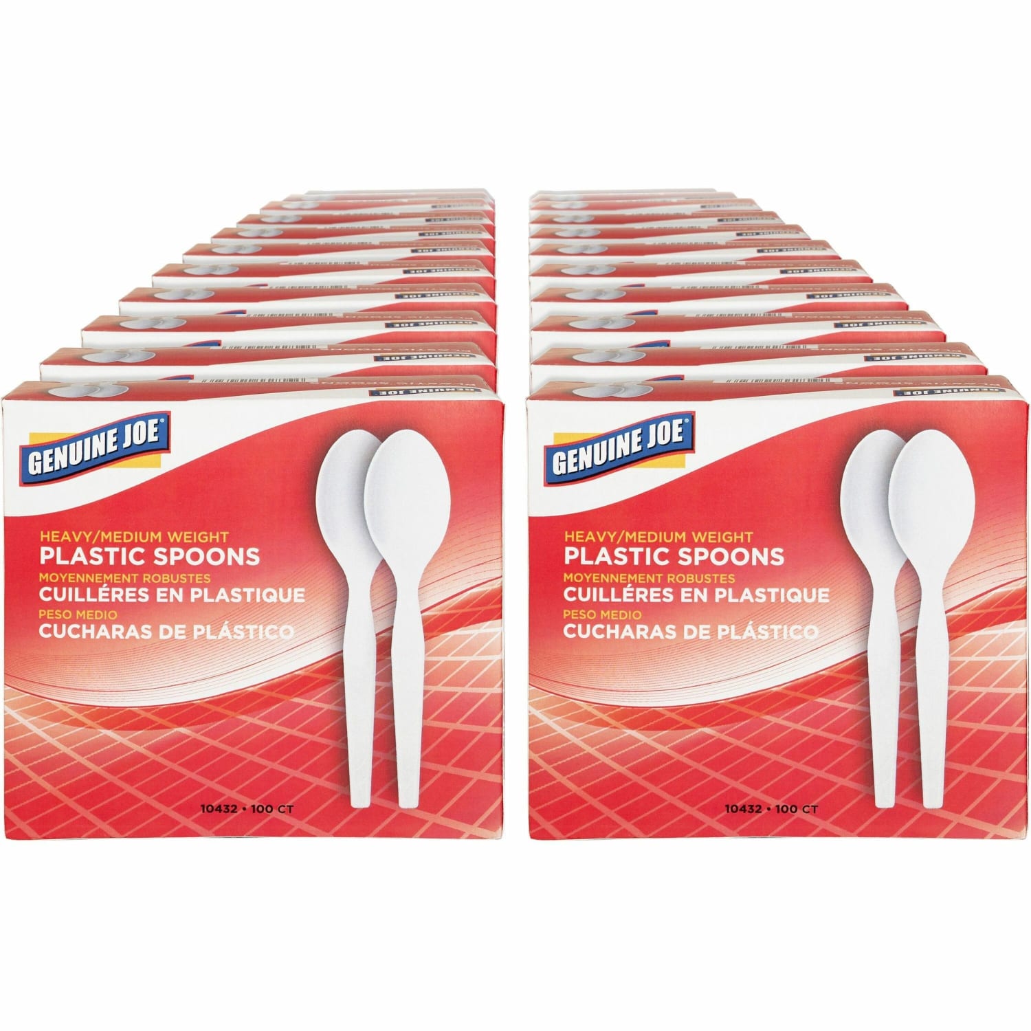 Genuine Joe Heavyweight Disposable Spoons - Disposable - White - 100/Box - 40 / Carton - Image 3