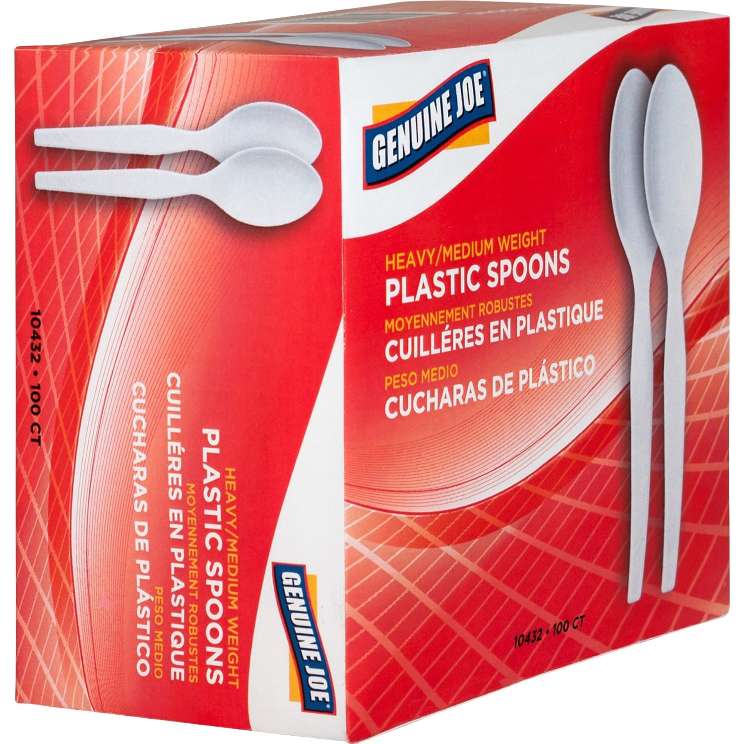 Genuine Joe Heavyweight Disposable Spoons - Disposable - White - 100/Box - 40 / Carton - Image 5
