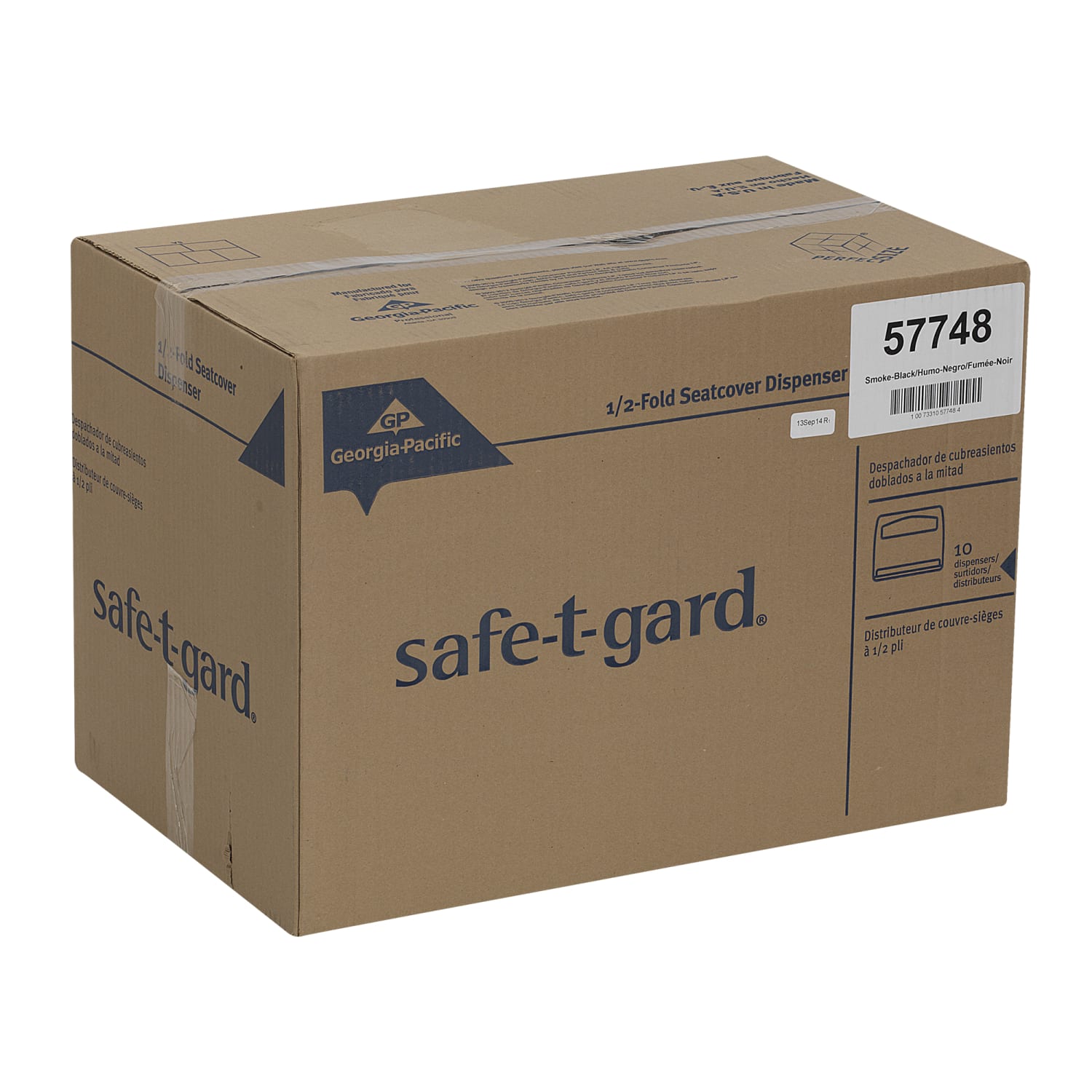 Safe-T-Gard 1/2-Fold Seat Cover Dispensing System, 11-3/4inH x 16-3/8inW x 2-1/2inD, Black - Image 3