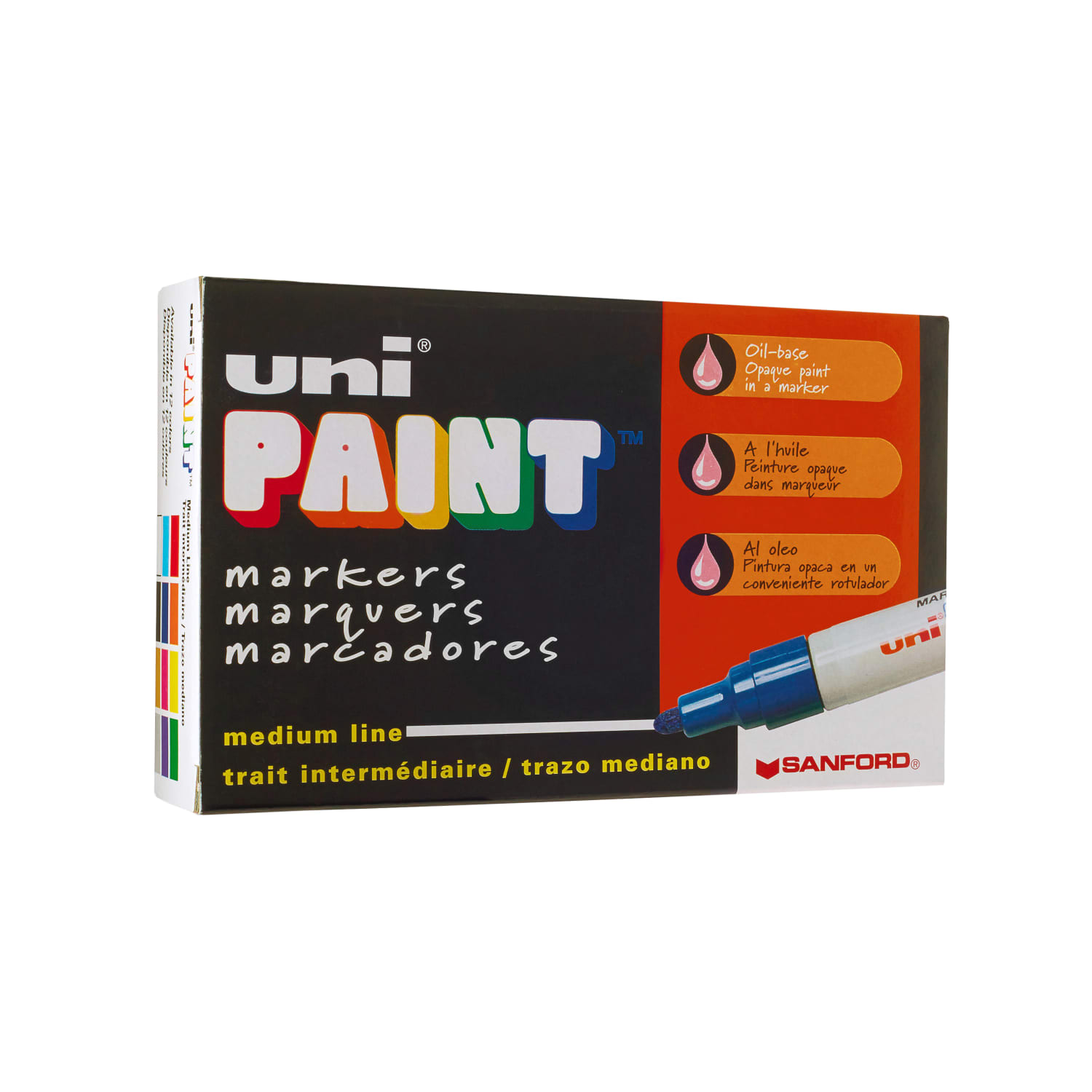 uni uni Paint PX 20 Oil Based Paint Marker  Medium Marker Point  Blue Ink  Oil Based  White Barrel  1 Each - Image 4