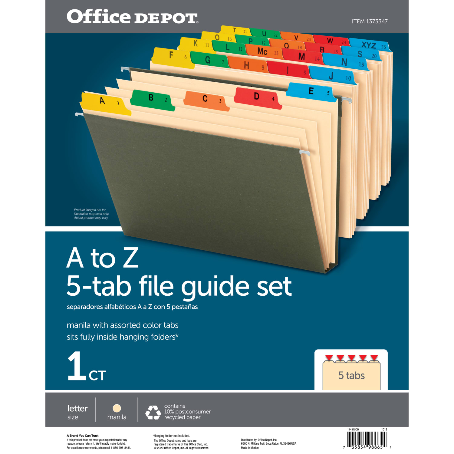 Office Depot Brand Manila A To Z File Guides, Letter Size, Manila, Pack Of 25 - Image 3