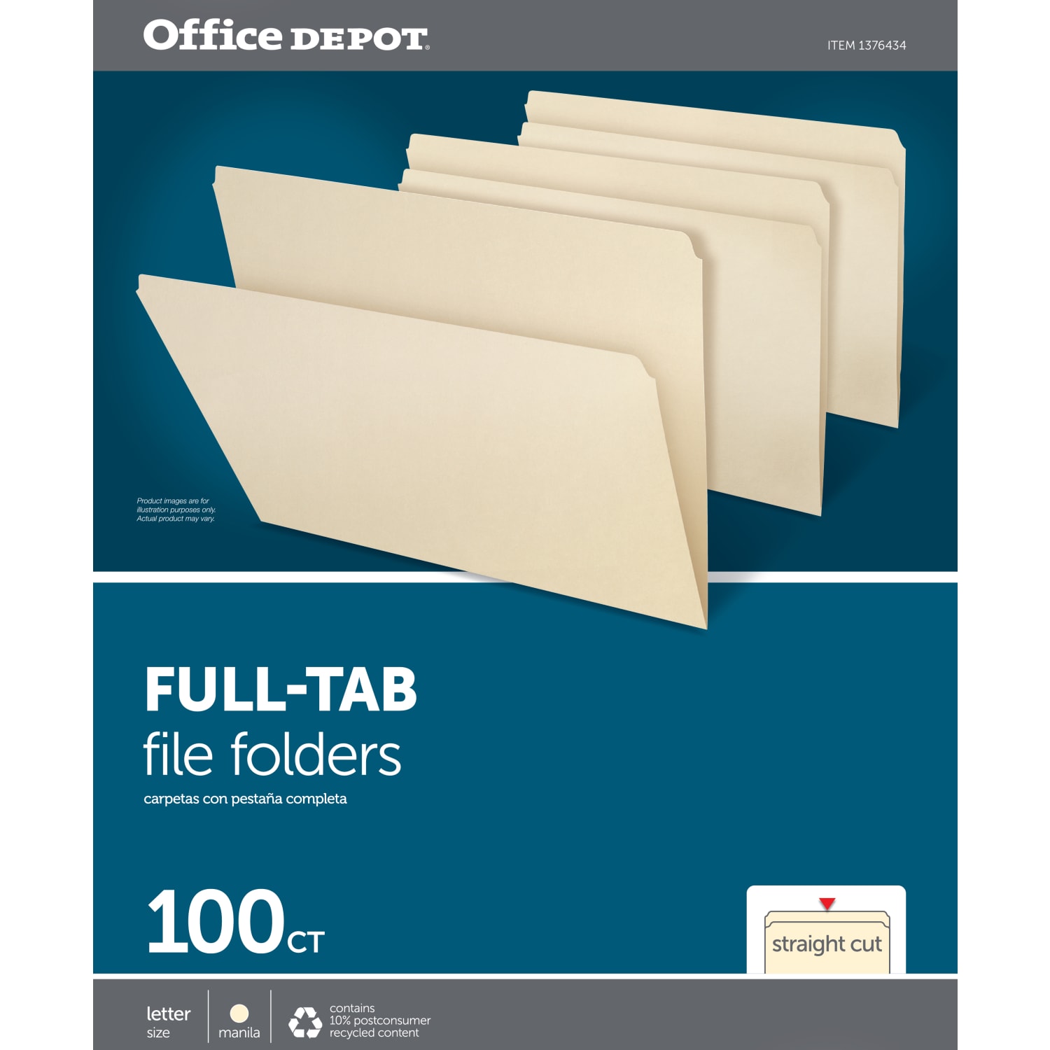 Office Depot Brand Manila File Folders, 3/4in Expansion, Straight Cut, Letter Size, Pack Of 100 Folders - Image 3
