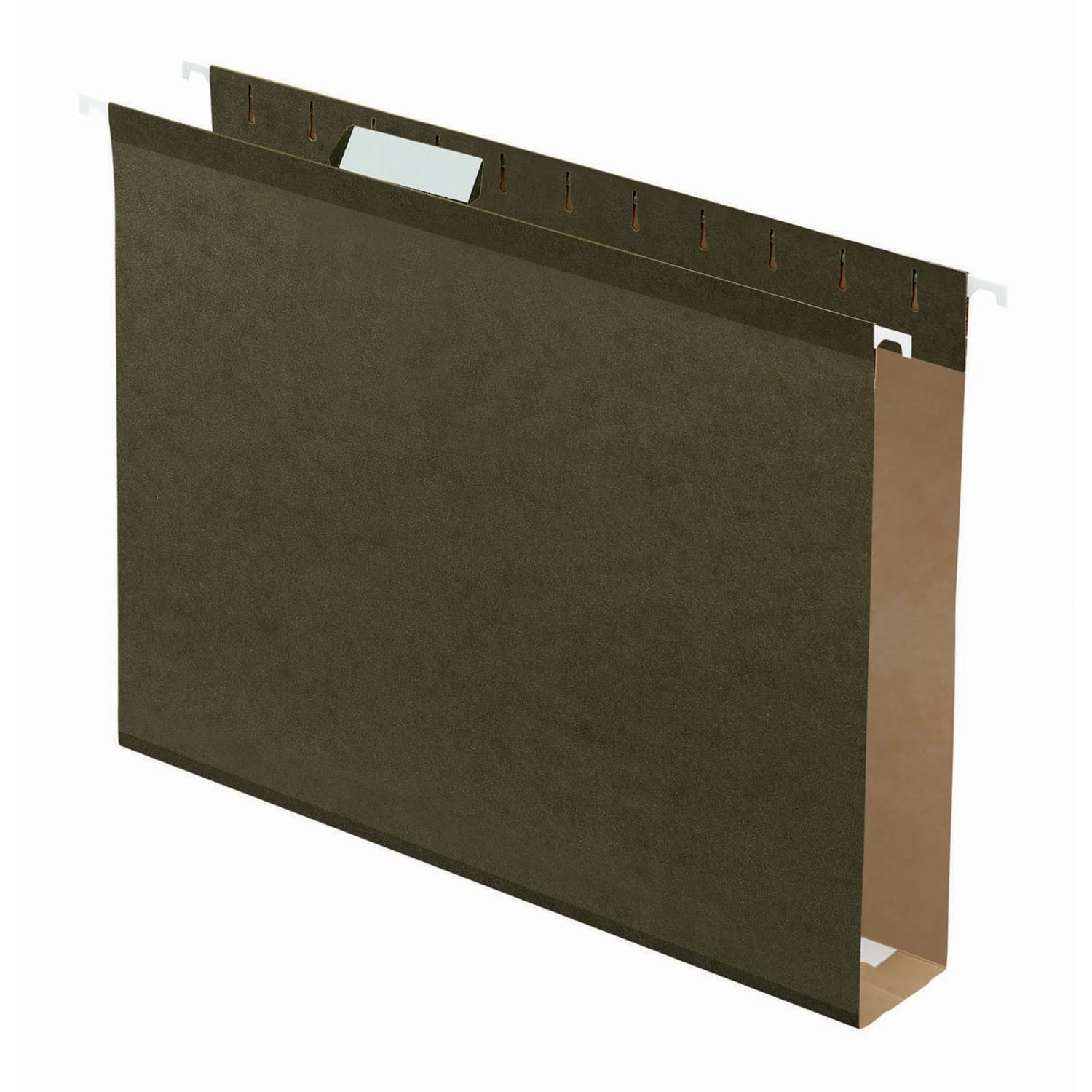 Office Depot Brand Tab-View Extra-Capacity Box-Bottom Hanging Folders, Letter Size (8-1/2in x 11in), 2in Expansion, Green, Box Of 25