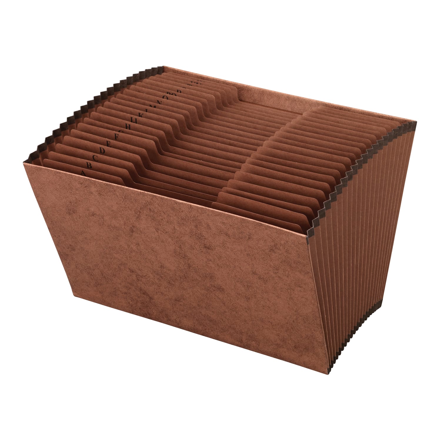 Office Depot Brand Expanding File, A-Z, 21 Pockets, Legal Size, 1in Expansion, 30% Recycled, Brown