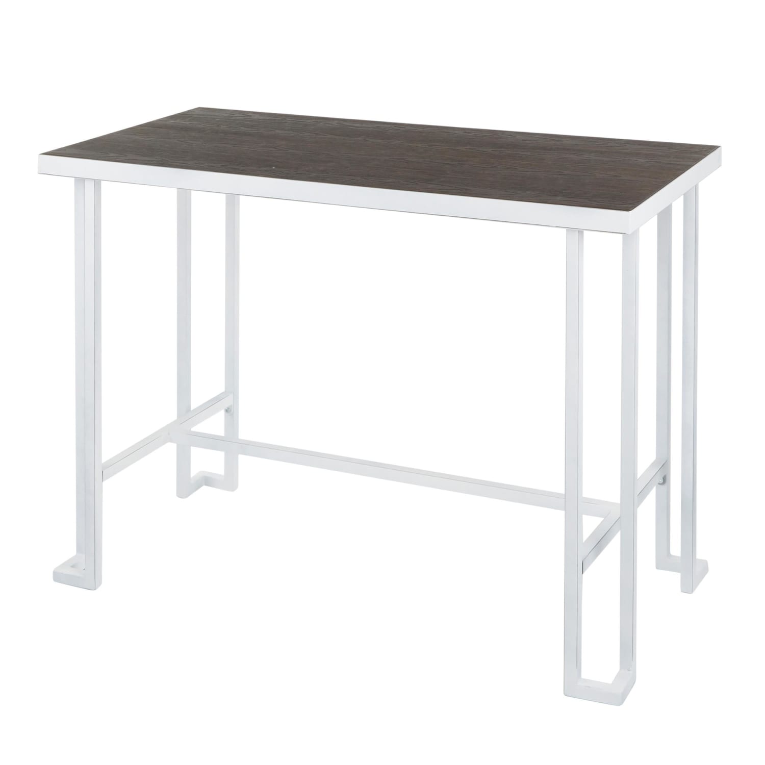 LumiSource Roman Counter Table, 34-3/4inH x 48inW x 24-1/4inD, Espresso/Vintage White - Image 4