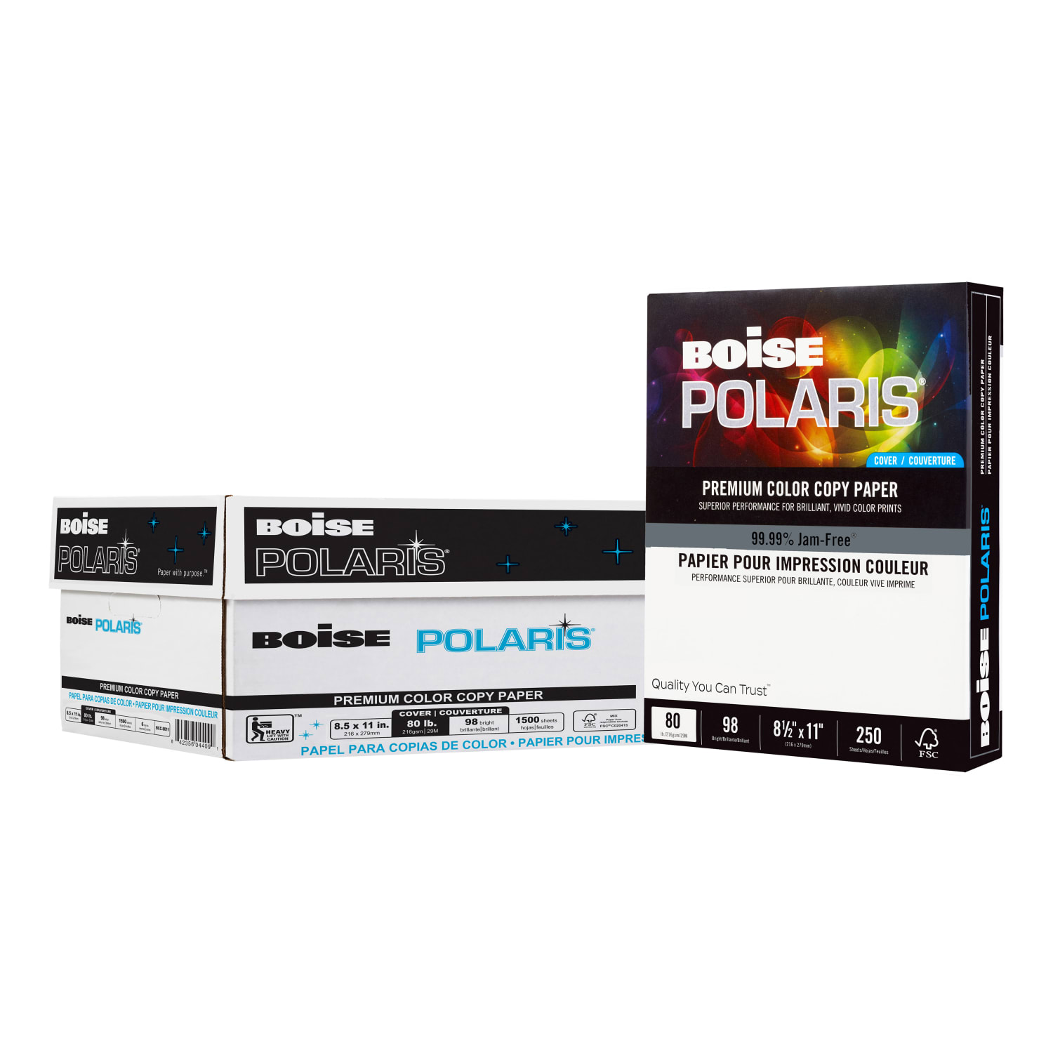 Boise POLARIS Color Copy Paper, White, Letter (8.5in x 11in), 250 Sheets Per Pack, 80 Lb, 98 Brightness, FSC Certified - Image 3