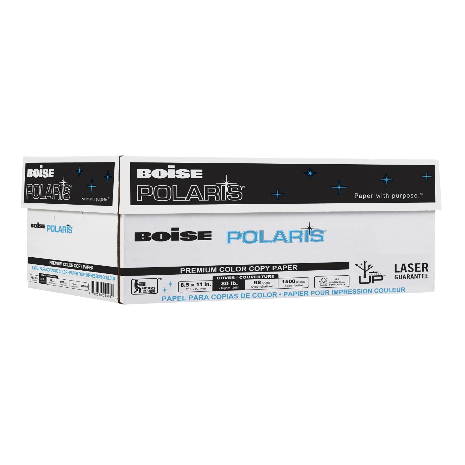 Boise POLARIS Color Copy Paper, White, Letter (8.5in x 11in), 250 Sheets Per Pack, 80 Lb, 98 Brightness, FSC Certified - Image 4