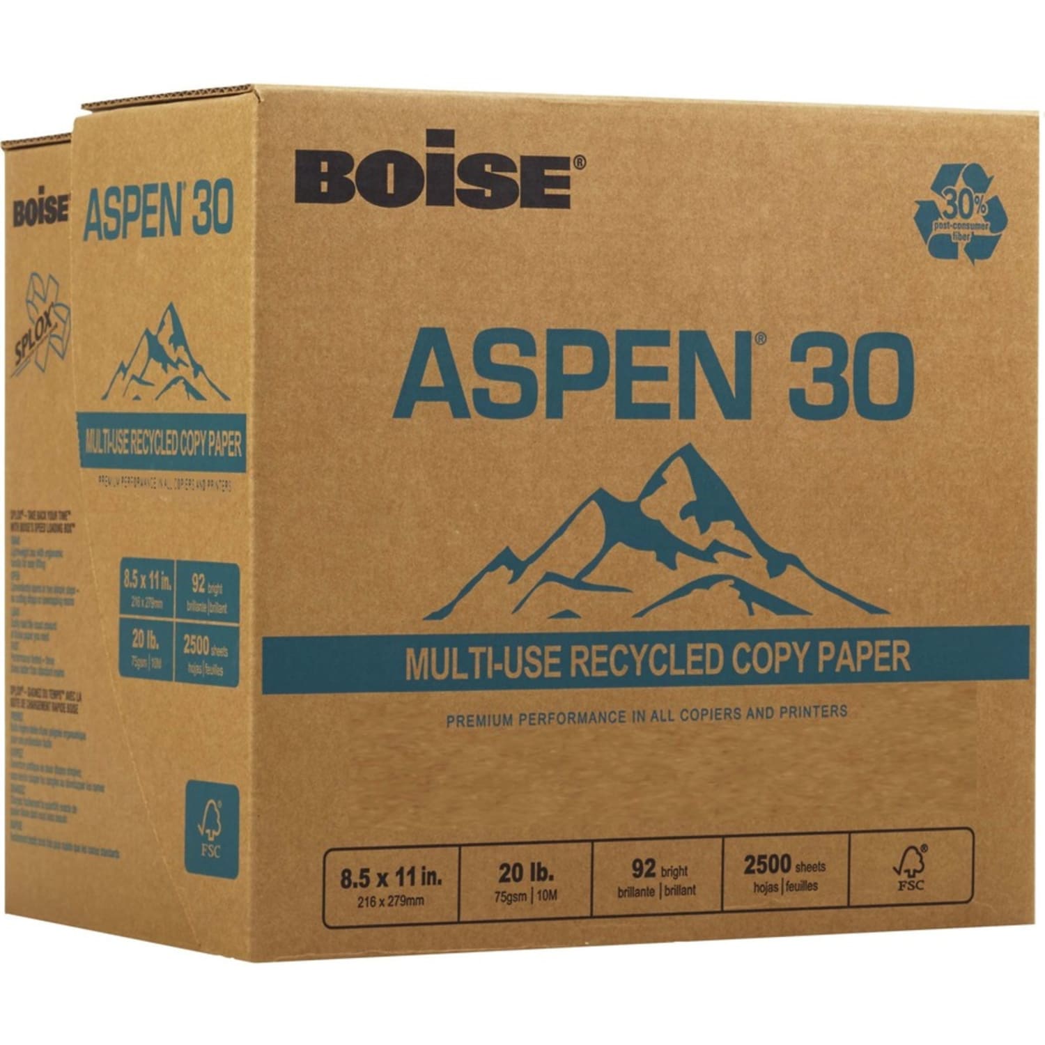 Boise ASPEN 30 SPLOX Paper, Speed-Loading Reamless Paper, Letter Size (8 1/2in x 11in), 20 Lb, FSC Certified, Ream Of 2,500 Sheets - Image 6