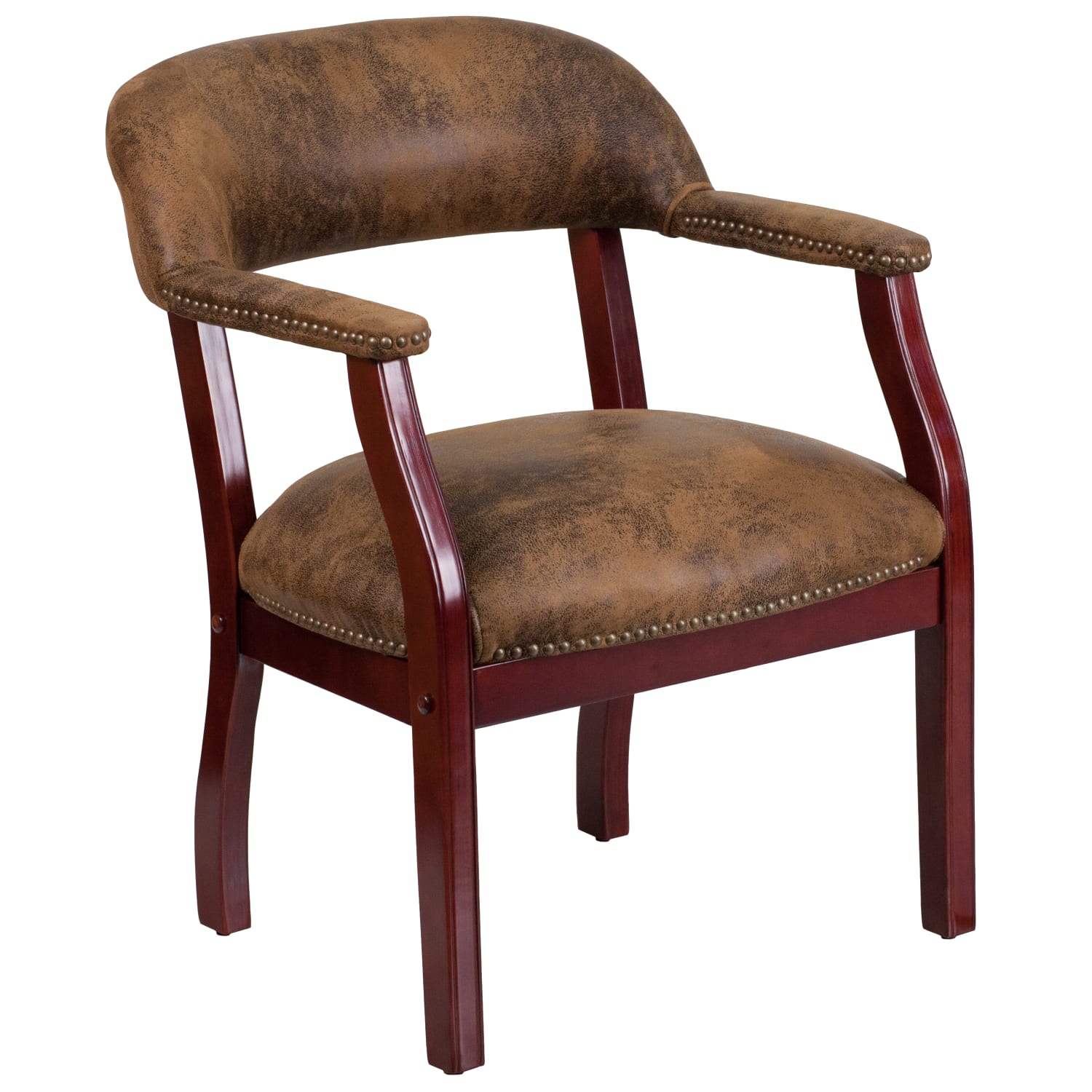 Flash Furniture Microfiber Conference Chair with Accent Nail Trim Bomber Jacket Brown PopularChairscom