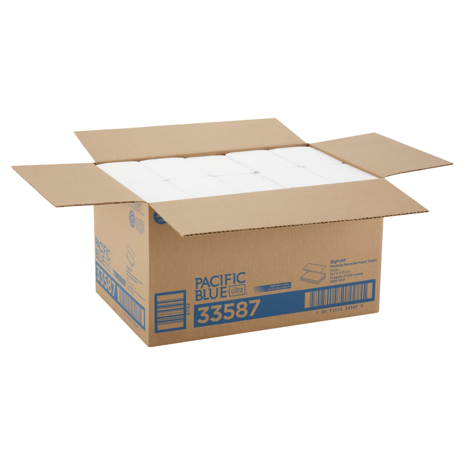Pacific Blue Ultra by GP PRO, 1-Ply, Z-Fold Paper Towels, 10.25in X 11in, 40% Recycled, White, 220 Sheets per Pack, 10 Packs Per Case - Image 5