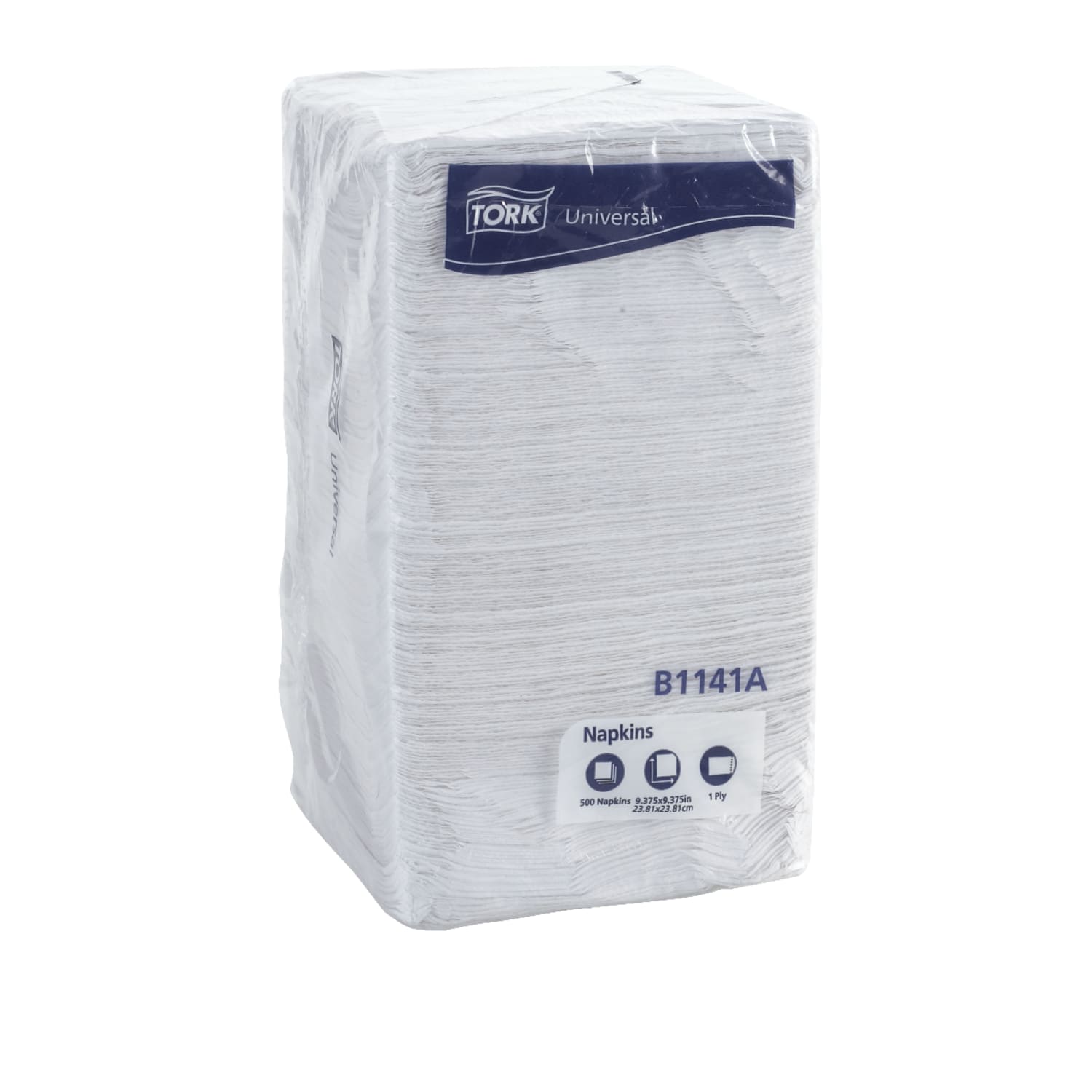 Tork Beverage Napkins, 9 3/8in x 9 3/8in, 100% Recycled, White, Pack Of 500