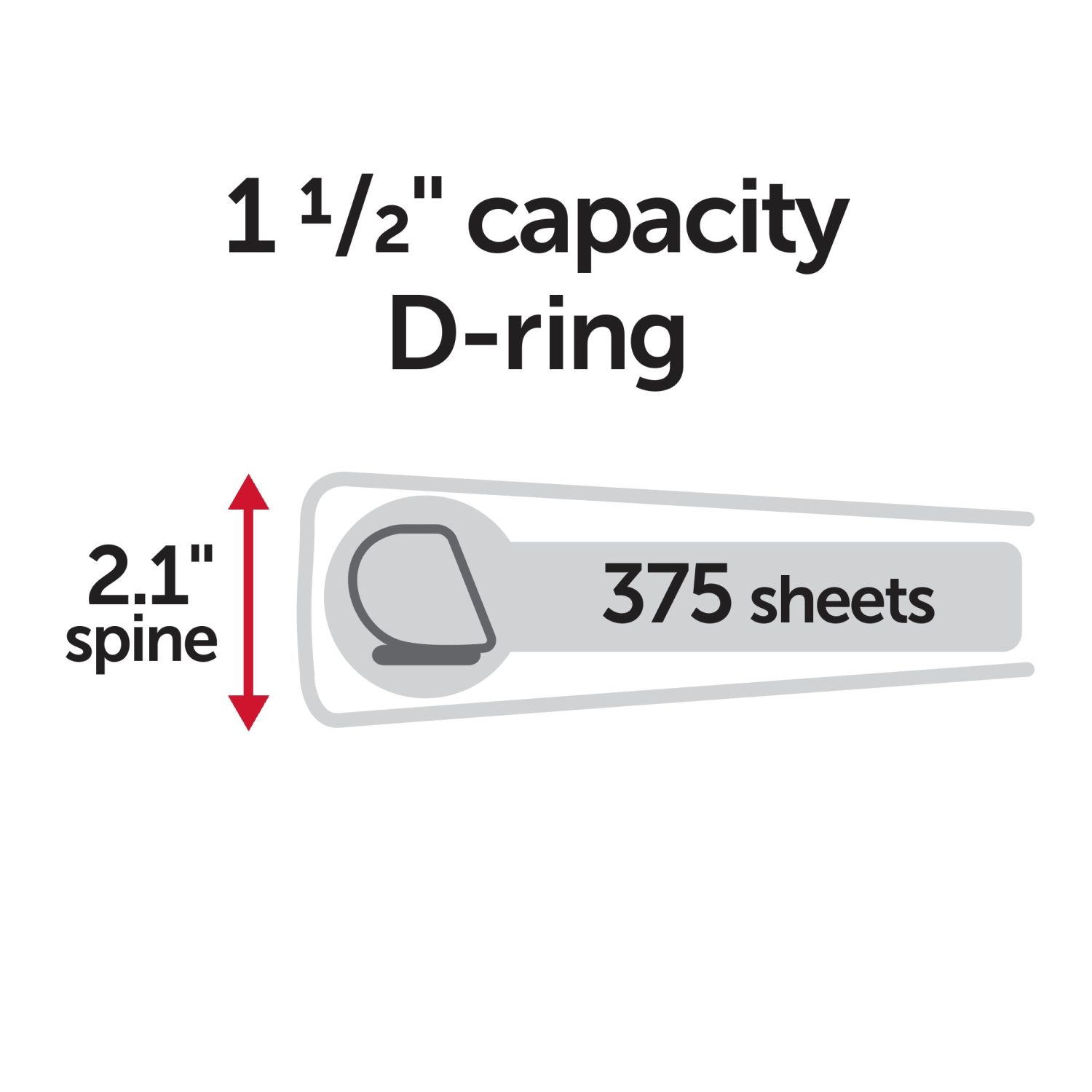 Office Depot Brand Durable View 3-Ring Binder, 1 1/2in Slant Rings, White - Image 4