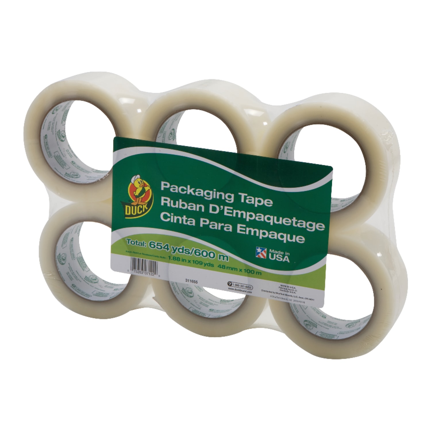 Duck Hot Melt Packing Tape, 100 Yd., Pack Of 6 - Image 3