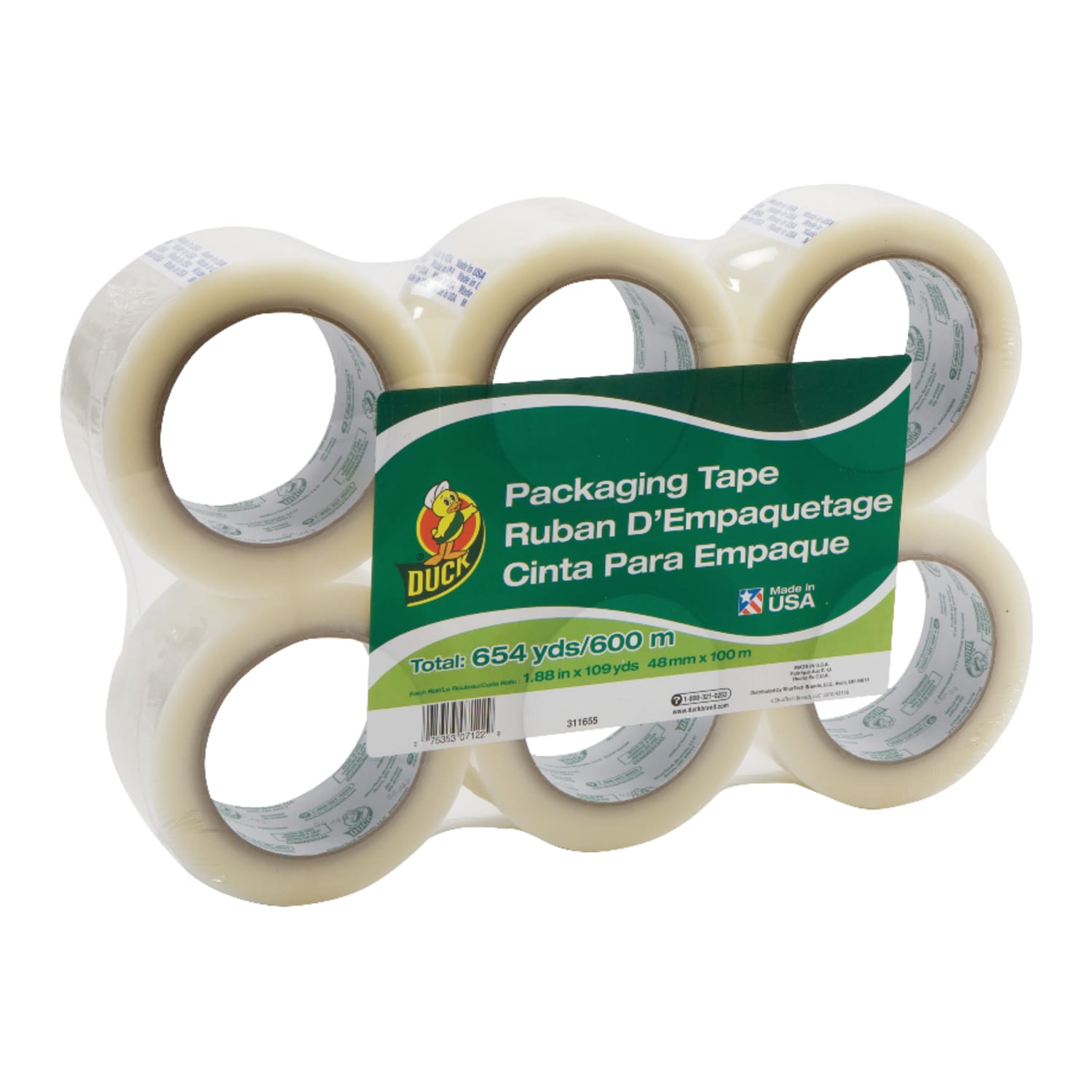 Duck Hot Melt Packing Tape, 100 Yd., Pack Of 6 - Image 4