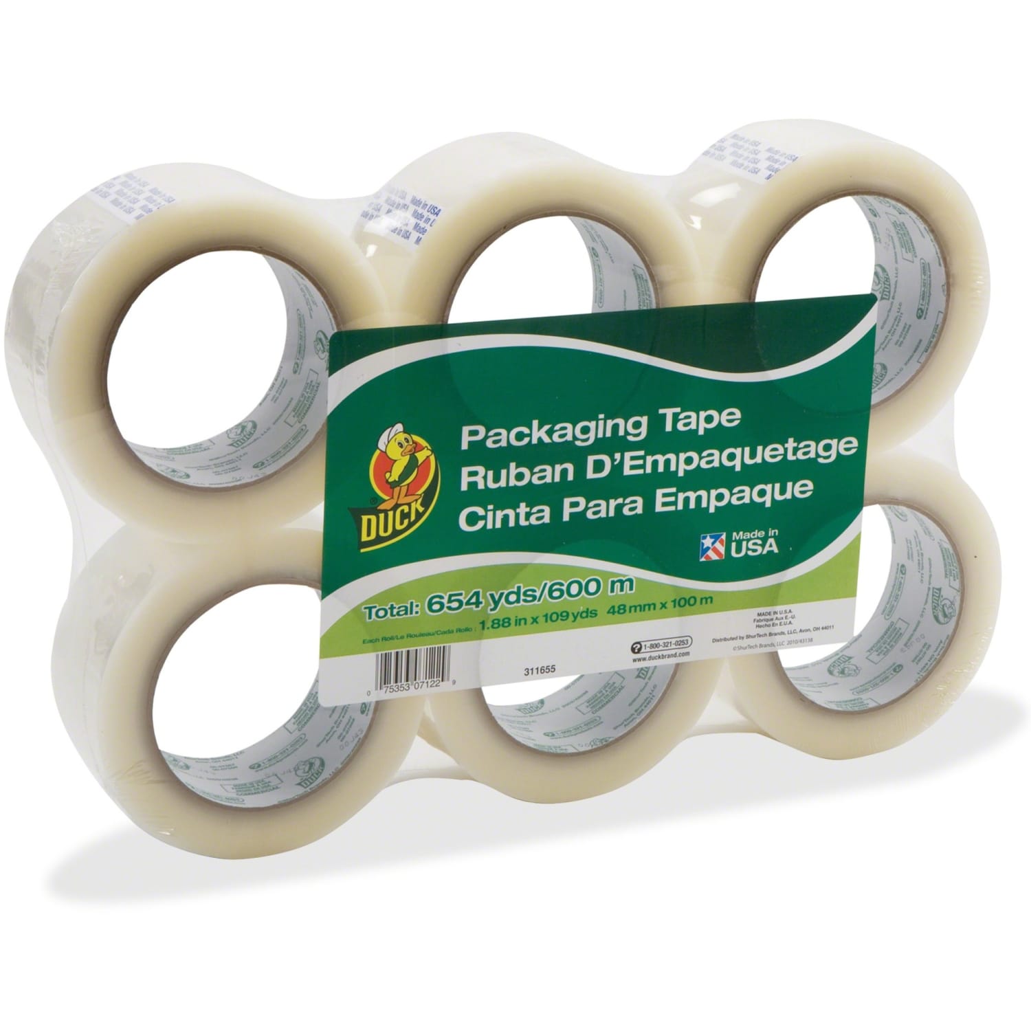 Duck Hot Melt Packing Tape, 100 Yd., Pack Of 6 - Image 5