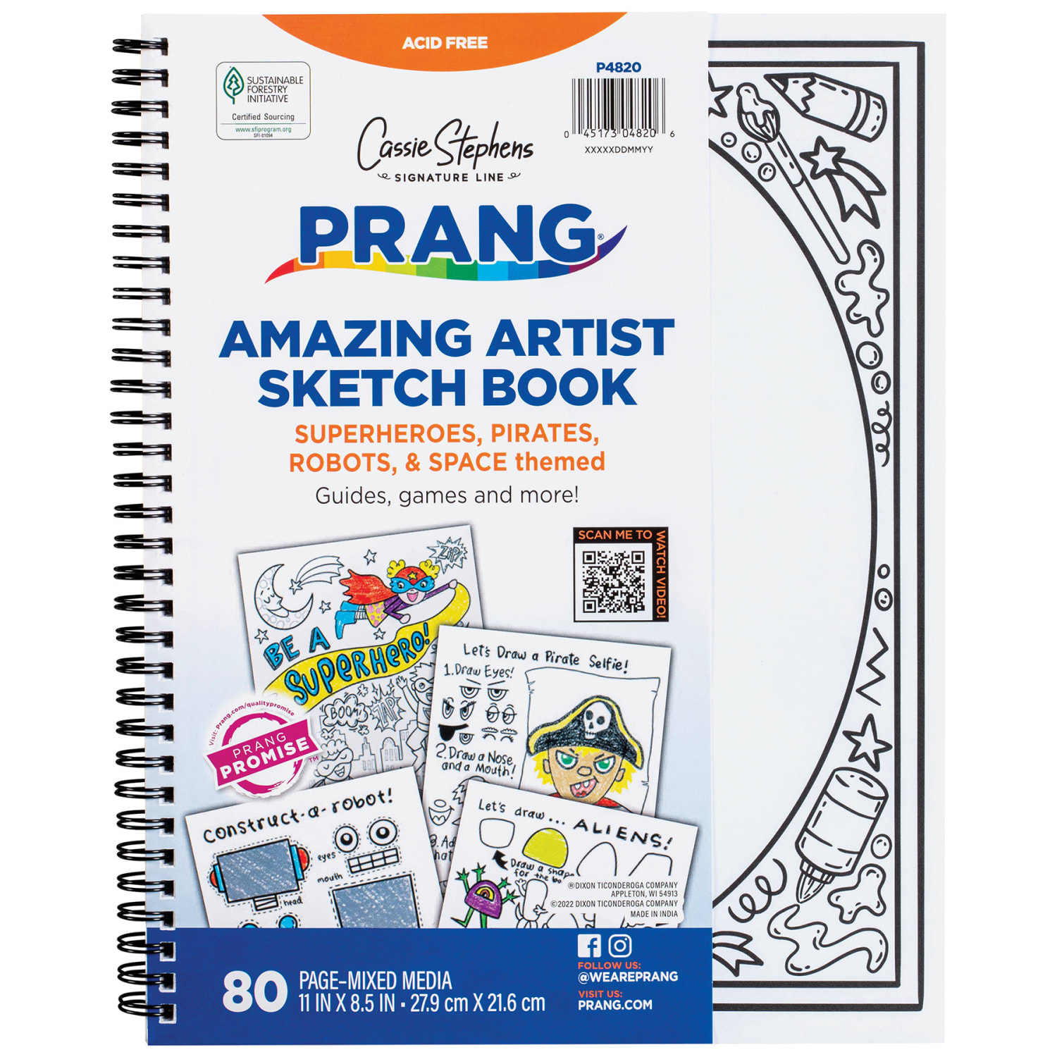 Prang Amazing Artists Sketch Books, 8-1/2in x 11in, Multicolor, Pack Of 3 Books - Image 3