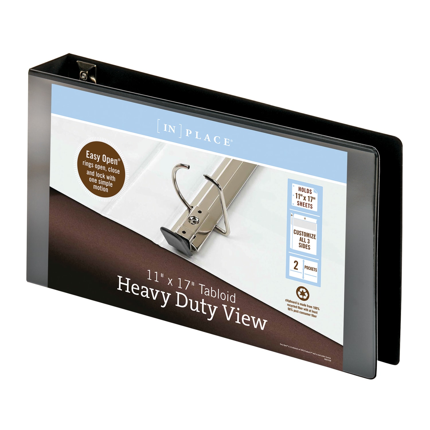 Office Depot Brand Heavy-Duty View 3-Ring Binder, 3in D-Rings, Black - Image 3