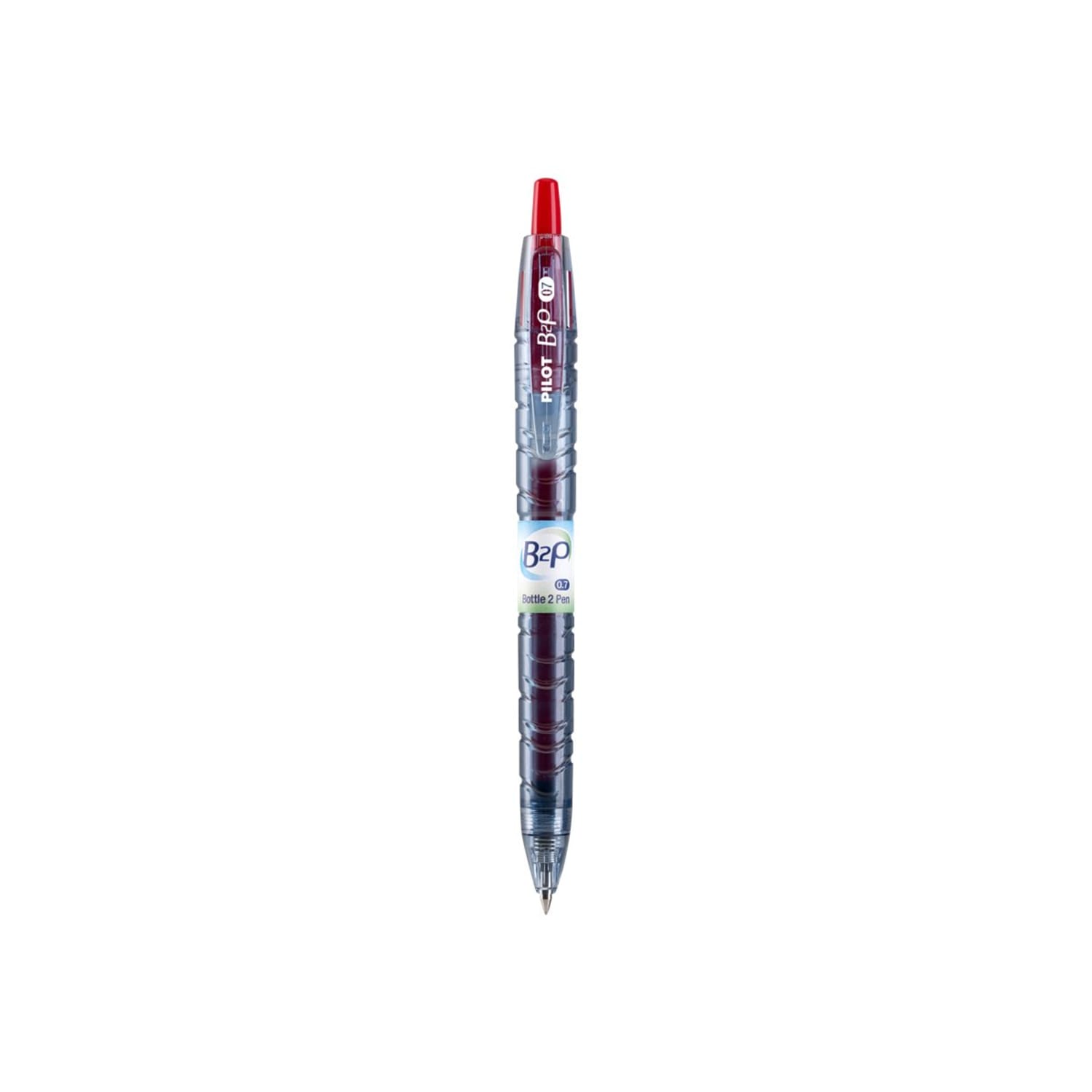 Pilot B2P Retractable Ballpoint Pens, Fine Point, 0.7 mm, 86% Recycled, Blue Barrel, Red Ink, Pack Of 12 - Image 4