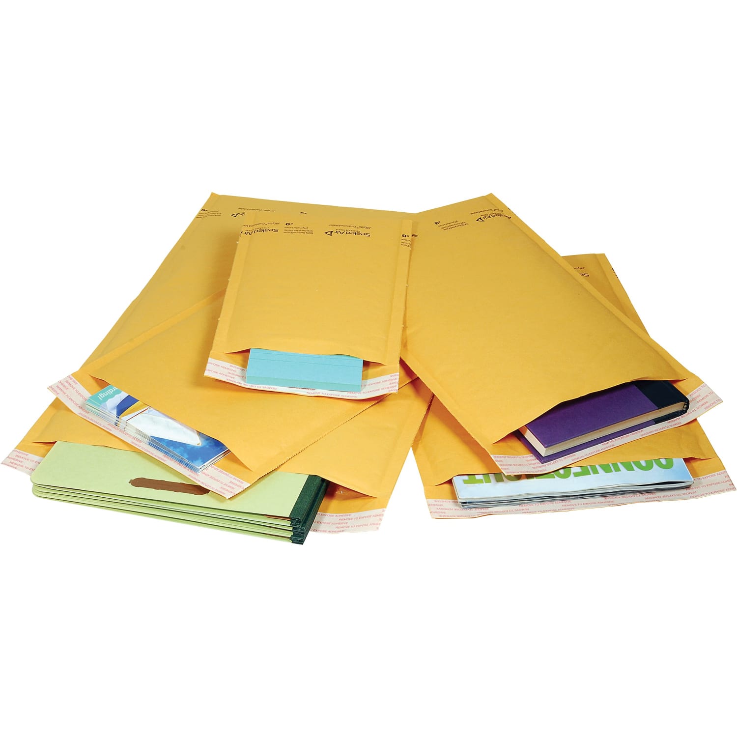 Sealed Air Self-Seal Bubble Mailers, 12 1/2in x 19in, Kraft, Case Of 50 - Image 4