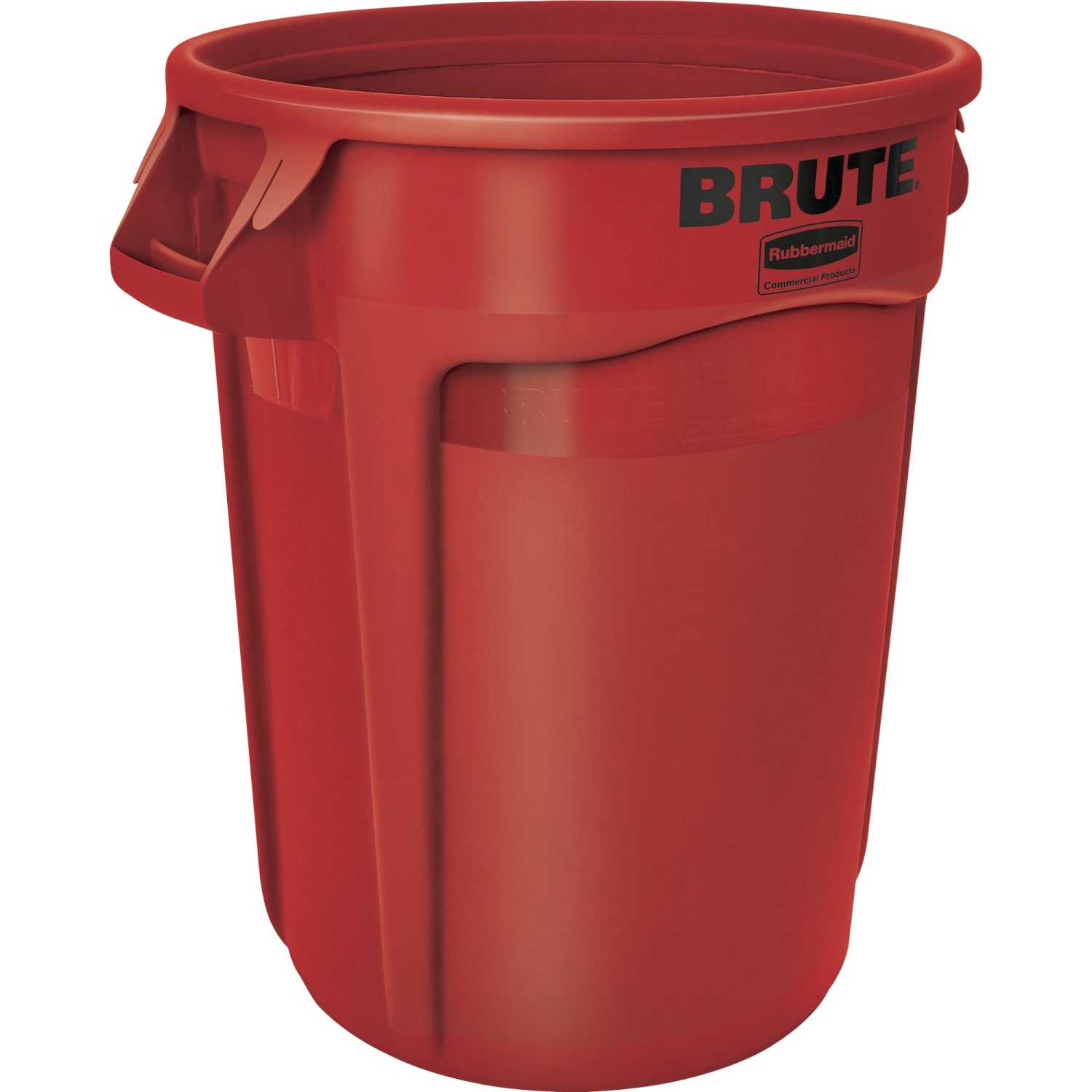 Rubbermaid Commercial Brute 32-Gallon Vented Container - 32 gal Capacity - Round - 27.3in Height x 21.9in Diameter - Plastic - Red - 1 Each - Image 3
