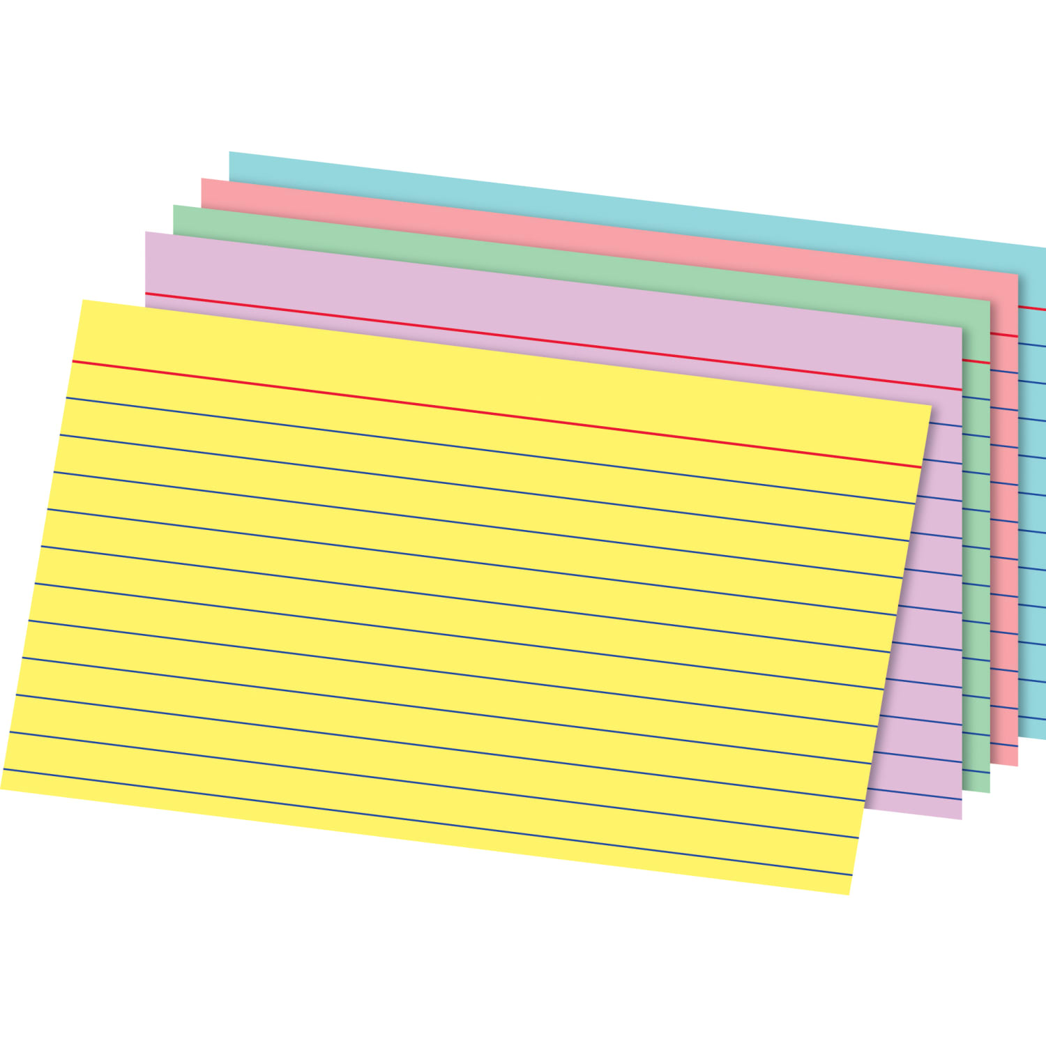Office Depot Brand Rainbow Index Cards, Ruled, 5in x 8in, Assorted Colors, Pack Of 100