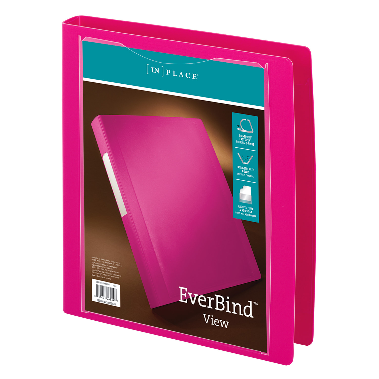 Office Depot Brand EverBind View 3-Ring Binder, 1in D-Rings, Pink - Image 3