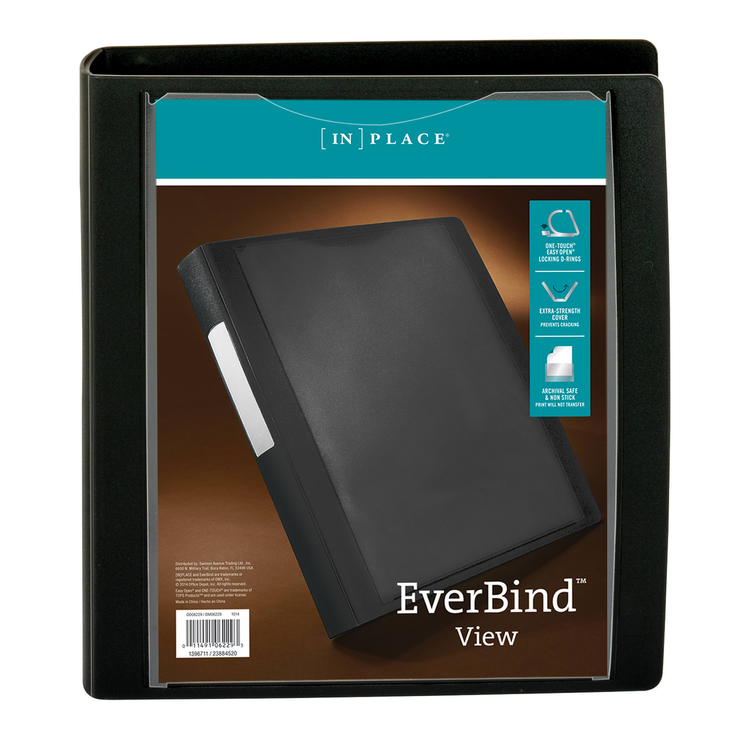 Office Depot Brand EverBind View 3-Ring Binder, 1 1/2in D-Rings, Black - Image 4