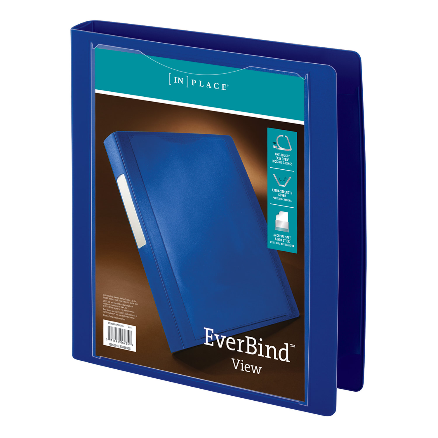 Office Depot Brand EverBind View 3-Ring Binder, 1in D-Rings, Blue - Image 3