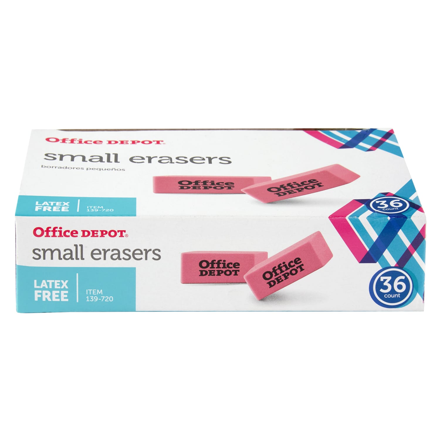 Office Depot Brand Pink Bevel Erasers, Small, Box Of 36 - Image 3