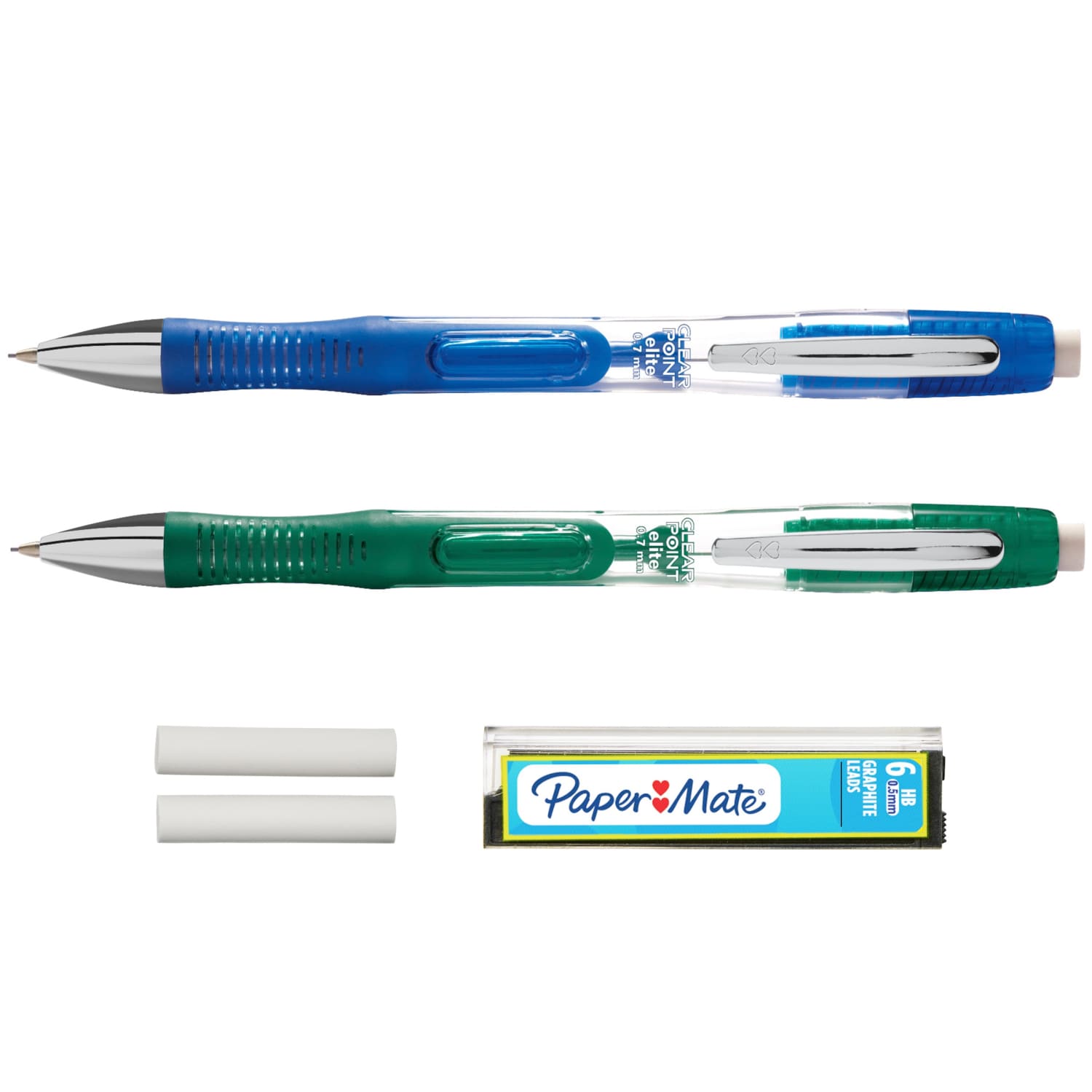 Paper Mate Clearpoint Elite Mechanical Pencil Starter Set, 0.7 mm, Assorted Barrel Colors, Pack Of 2 - Image 3