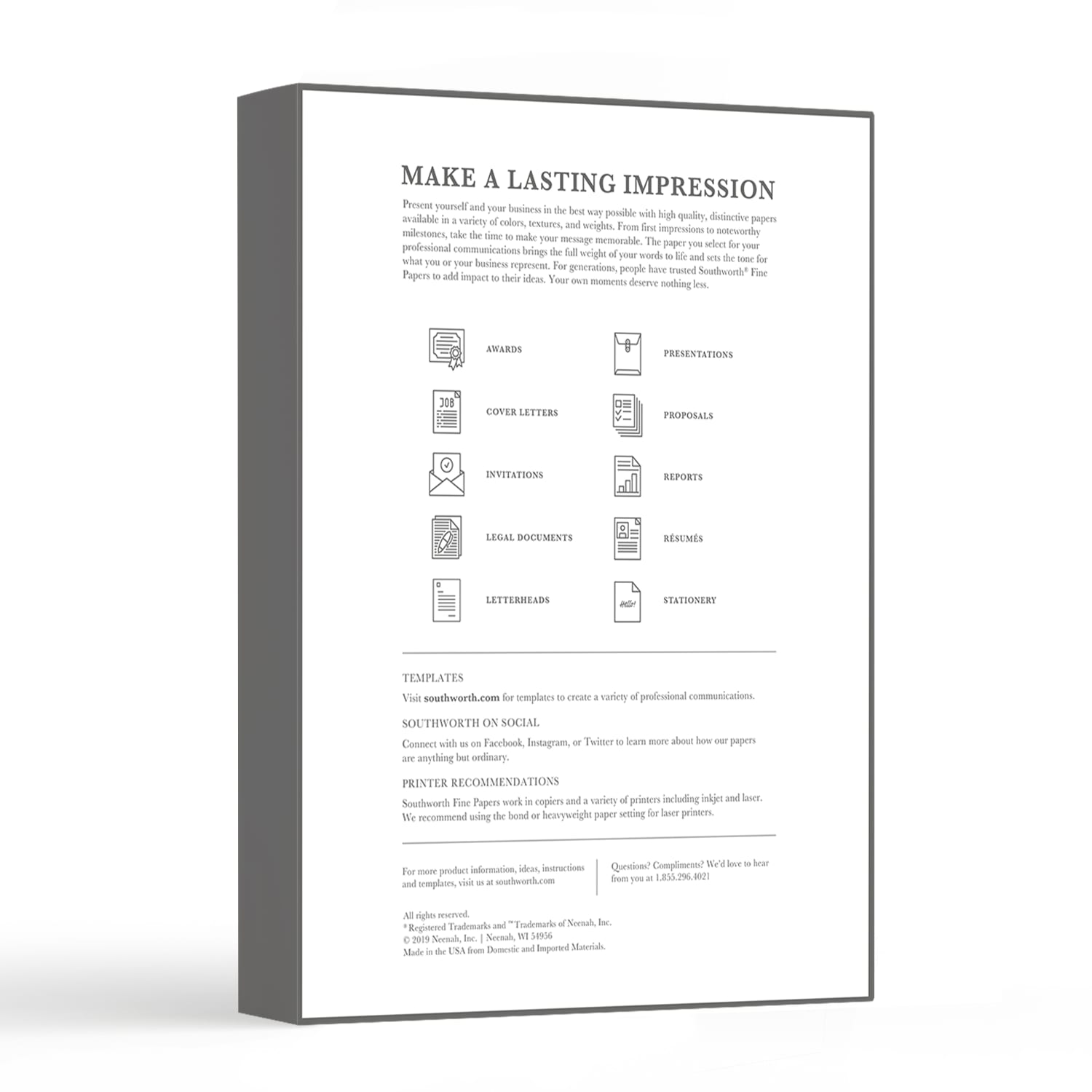 Southworth Parchment Specialty Paper, 8 1/2in x 11in, 65 Lb, Ivory, Pack Of 100 - Image 3