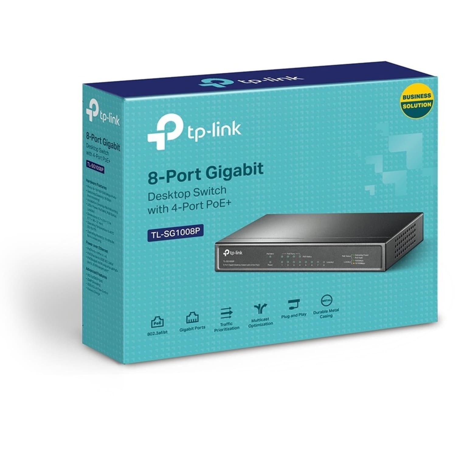 TP-LINK TL-SG1008P - 8 Port Gigabit PoE Switch - 4 PoE+ Ports @64W - Desktop - Plug & Play - Sturdy Metal w/ Shielded Ports - TLSG1008P - Image 4