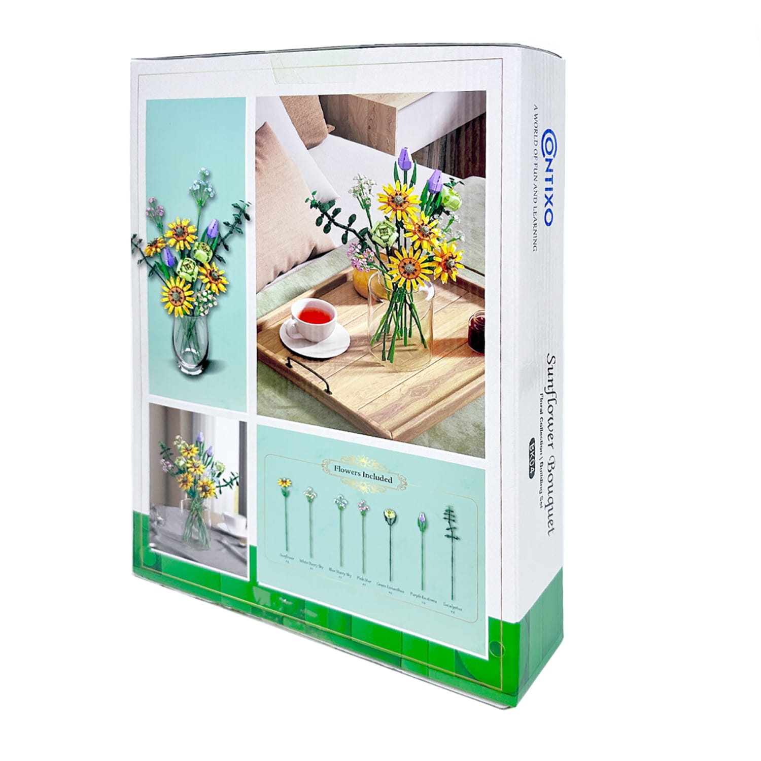Contixo BK04 Sunflower Bouquet Floral Collection Building Block Set, Grade 3 - 12, Set Of 975 Pieces - Image 4