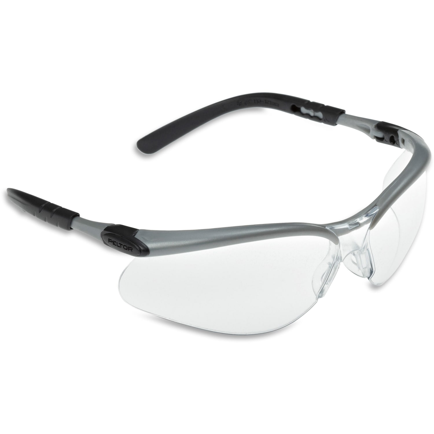 3M BX Protective Eyewear, Black/Silver Frame, Clear Lens - Image 3