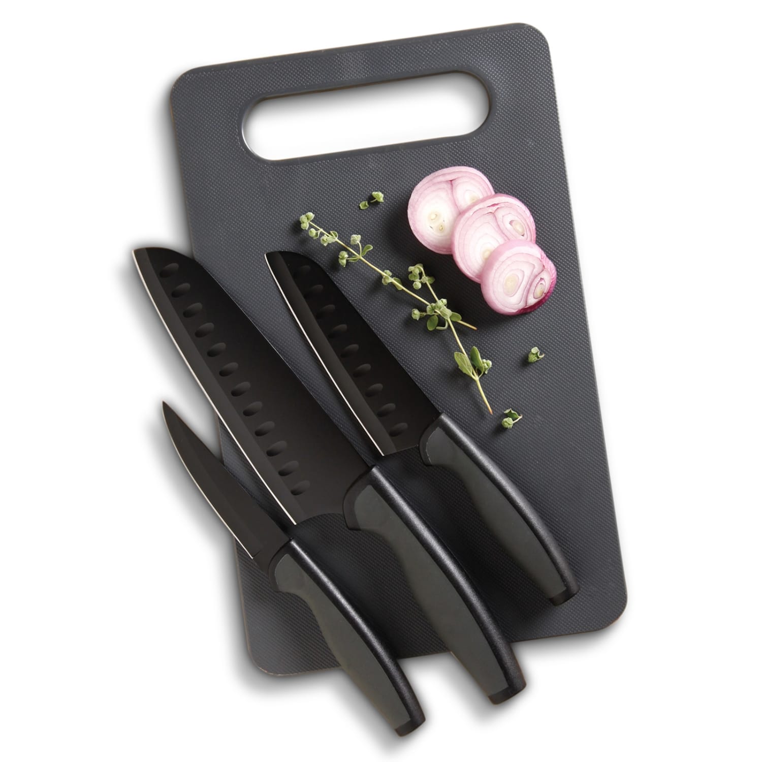 Oster Slice Craft 4-Piece Cutlery Set With Cutting Board, Black - Image 5