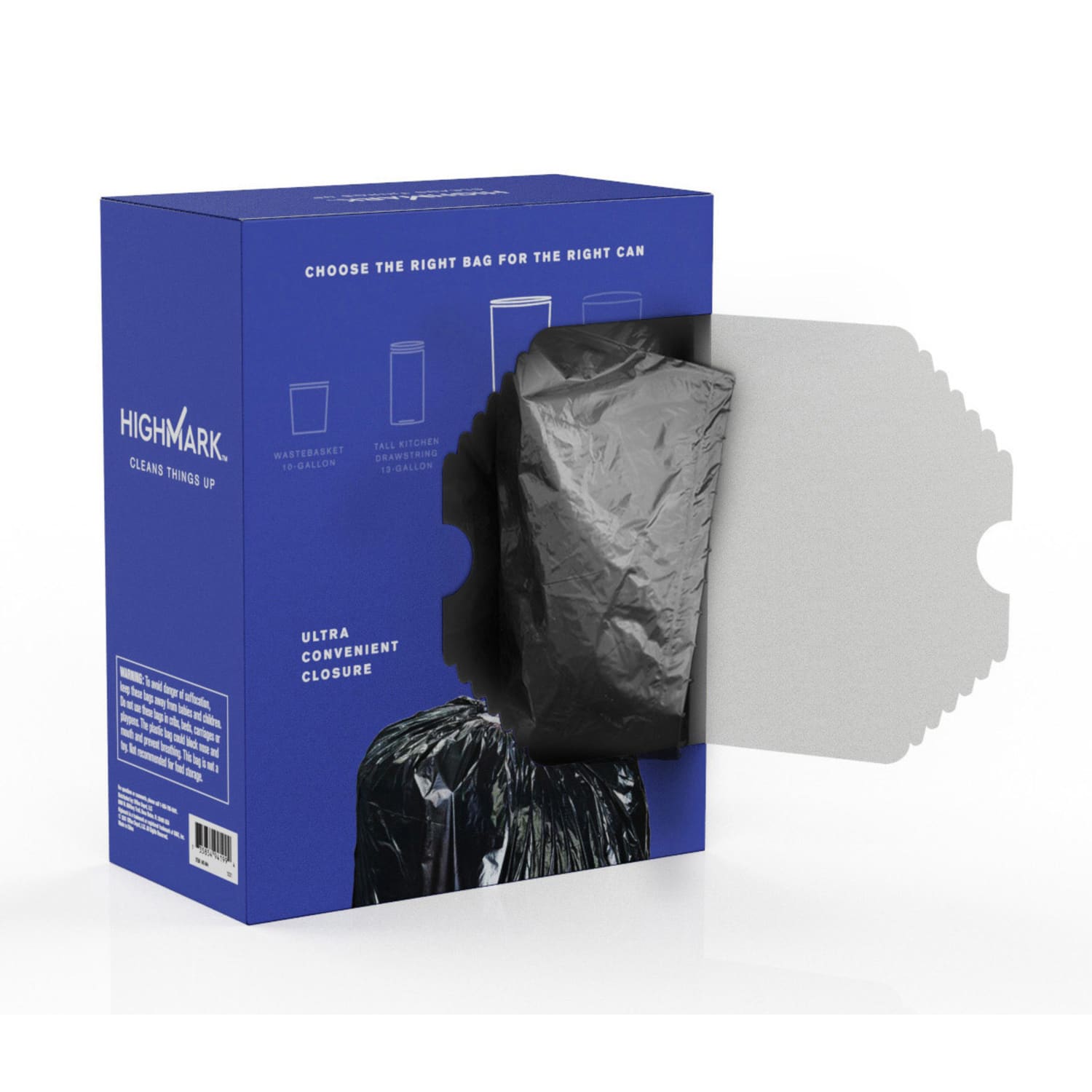 Highmark Large Drawstring Trash Bags, 33 Gallon, Black, Box Of 70 Bags - Image 6