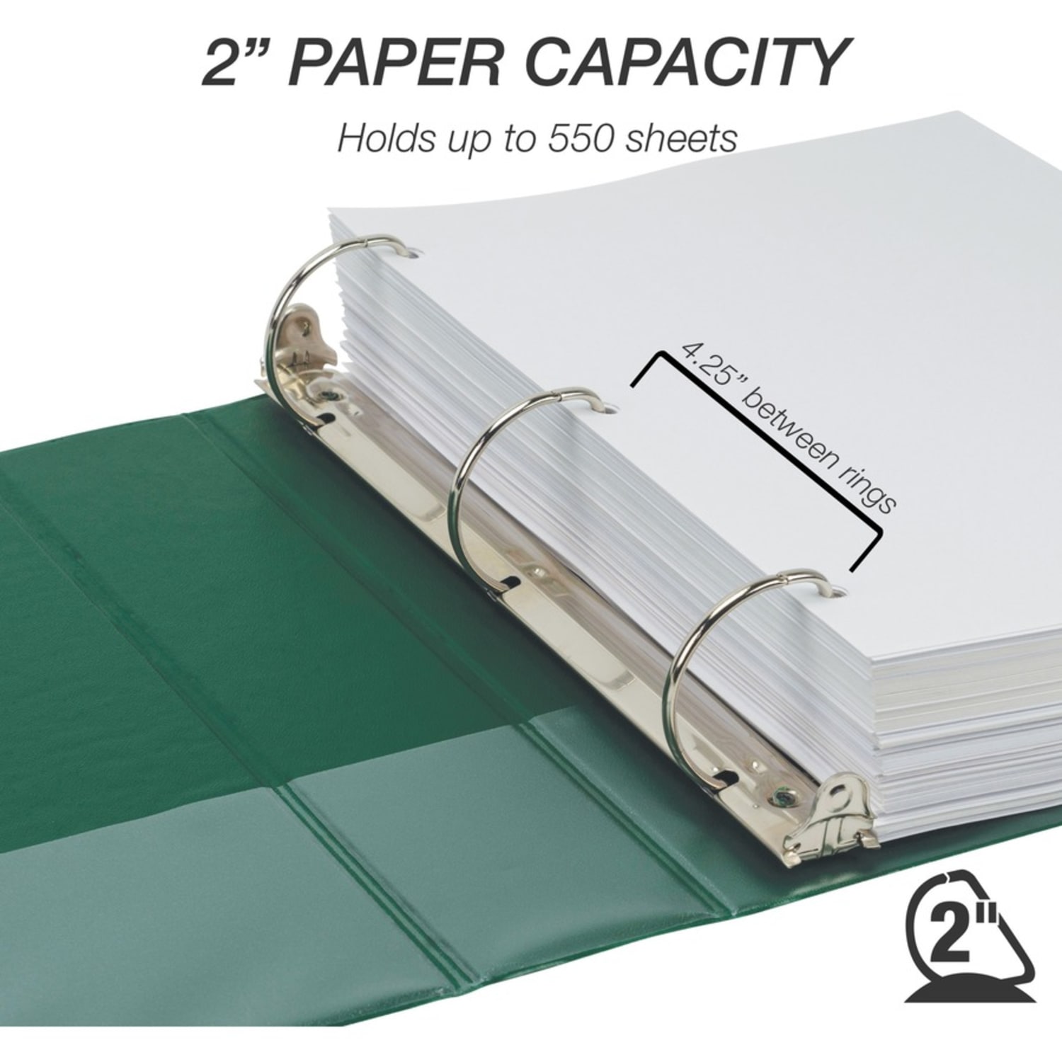 Samsill Durable 2 Inch Binder, , D Ring Customizable Clear View Binder, Basic Assortment, 4 Pack, Each Holds 475 Pages (MP46468) - 2in Binder Capacity - Letter - 8 1/2in x 11in Sheet Size - 475 Sheet Capacity - 2in Ring - 3 x D-Ring Fastener(s) - Image 4