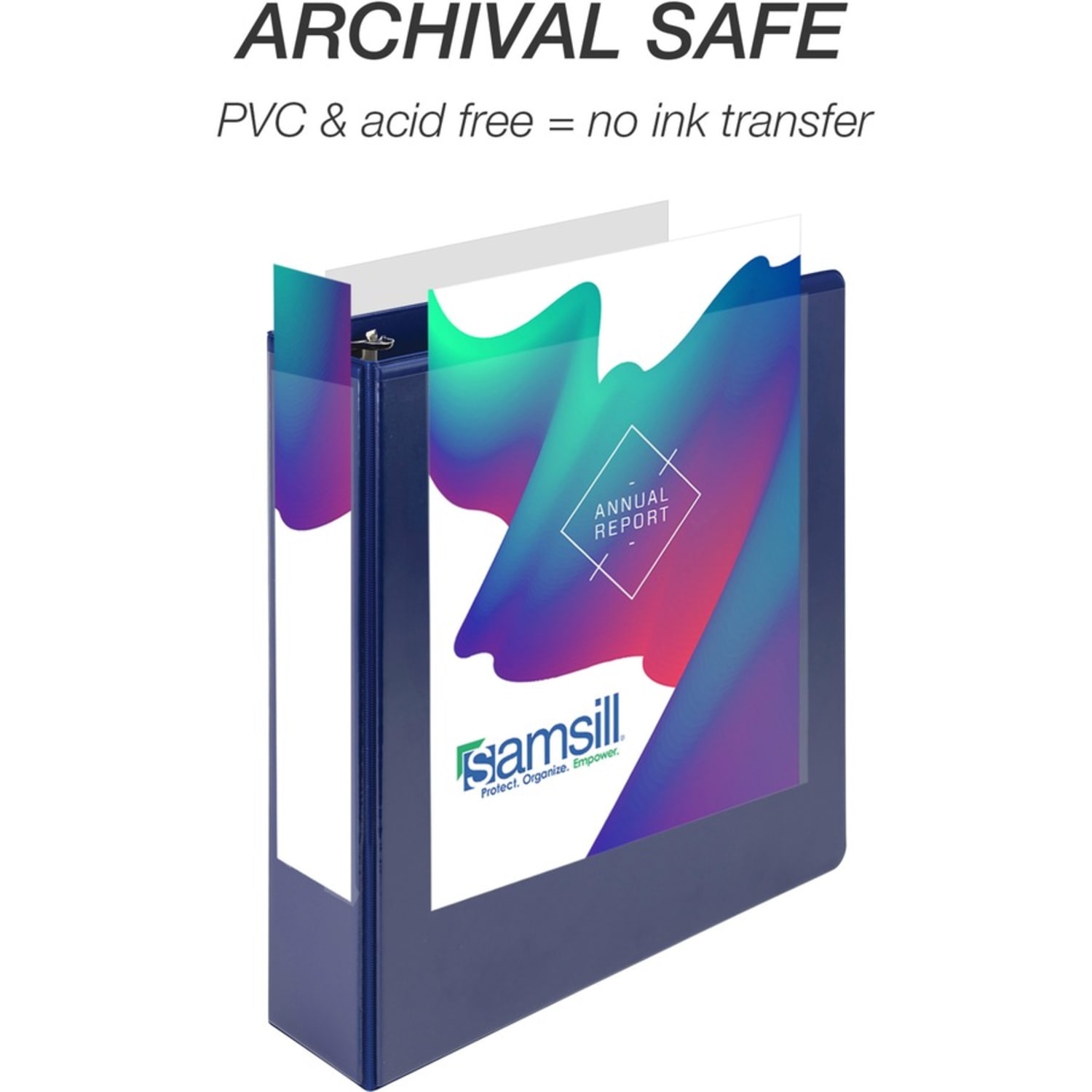 Samsill Durable 2 Inch Binder, , D Ring Customizable Clear View Binder, Basic Assortment, 4 Pack, Each Holds 475 Pages (MP46468) - 2in Binder Capacity - Letter - 8 1/2in x 11in Sheet Size - 475 Sheet Capacity - 2in Ring - 3 x D-Ring Fastener(s) - Image 6