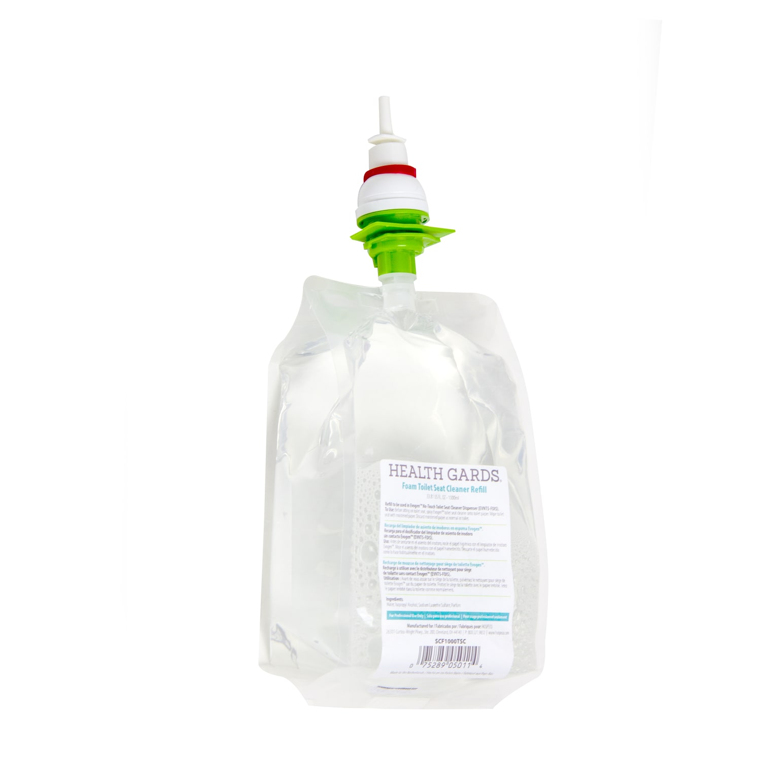Hospeco Health Gards Foam Toilet Seat Cleaner Refills, 33.8 oz (1000 mL), Pack Of 6 Refills