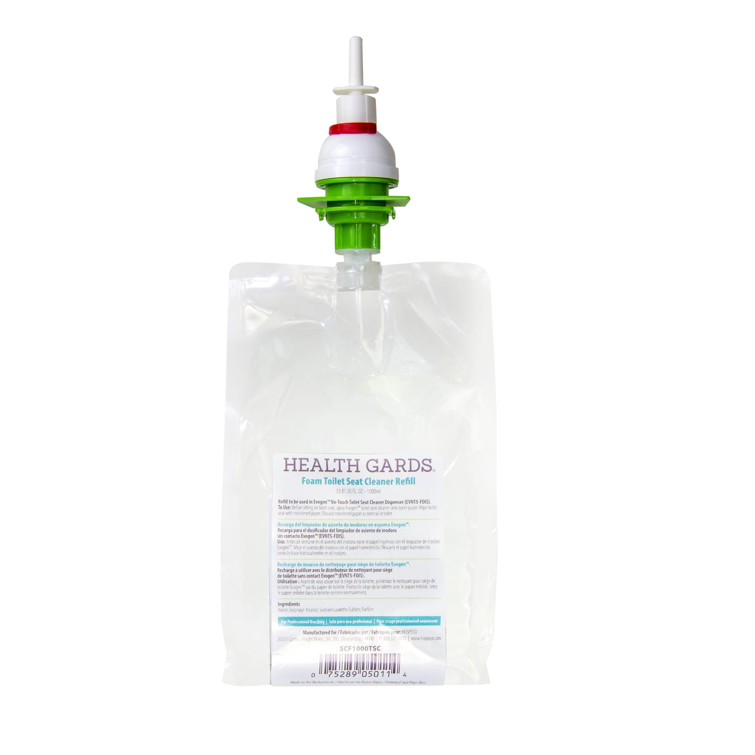 Hospeco Health Gards Foam Toilet Seat Cleaner Refills, 1000 mL, Pack Of 6 Refills - Image 3
